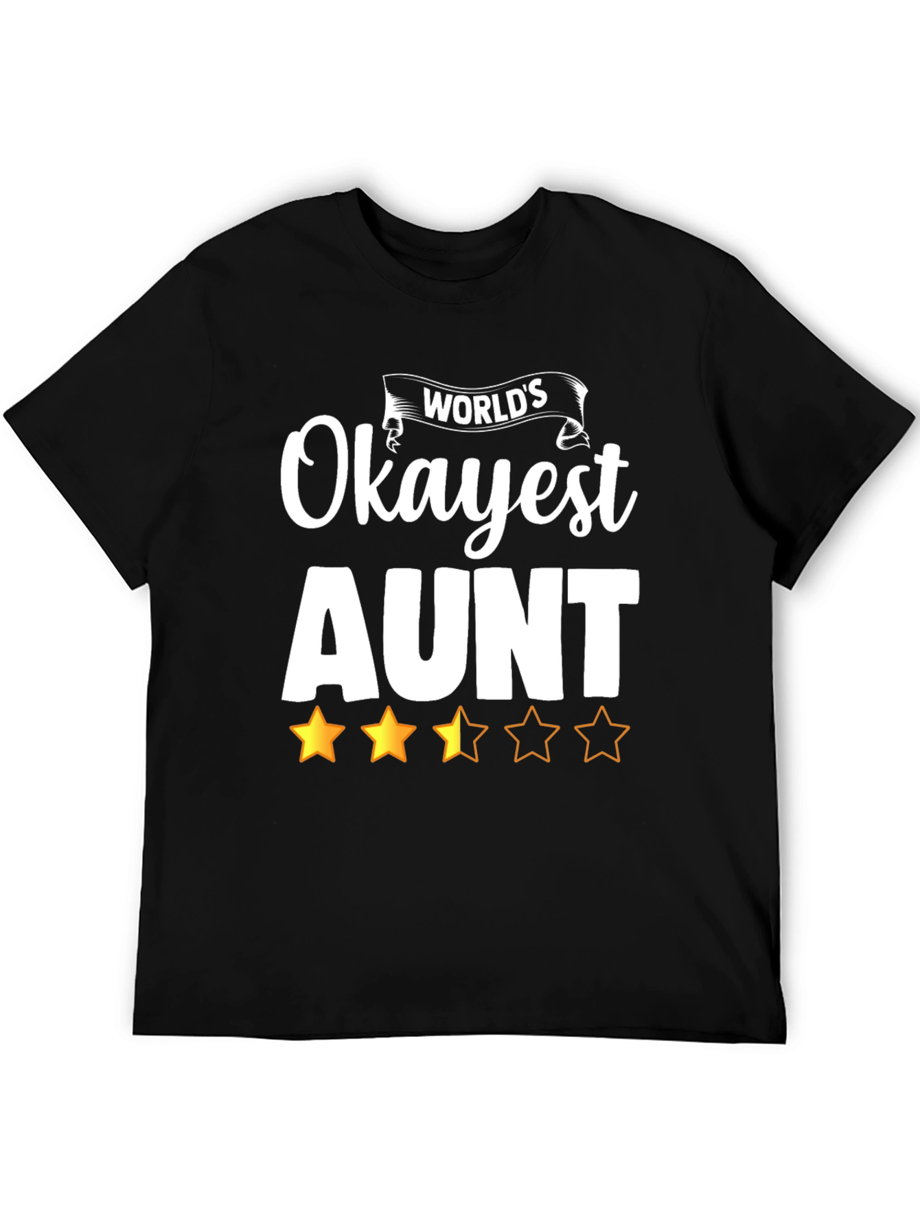 Black World's Okayest Aunt Graphic T-Shirt view 5