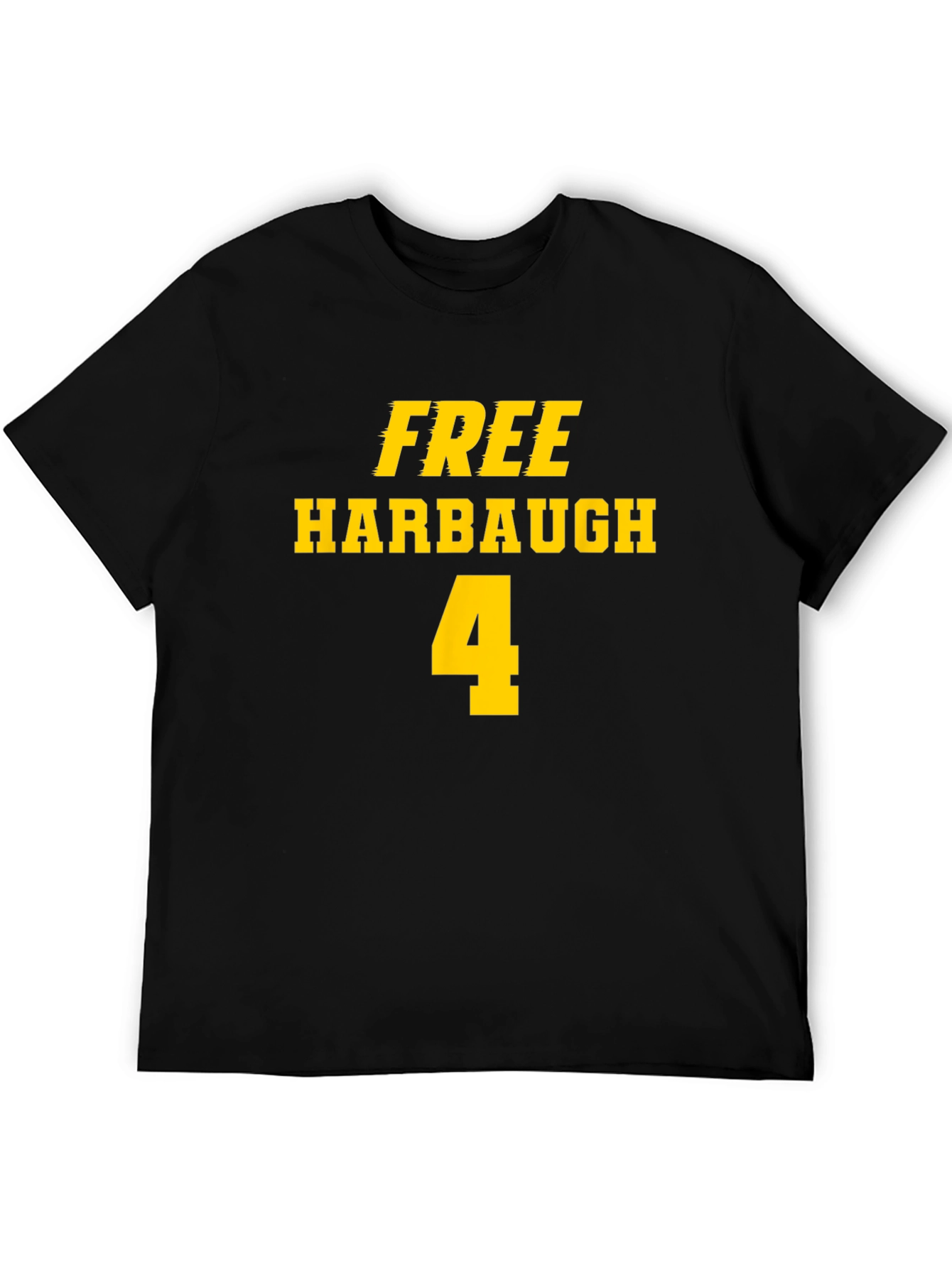 Black Free Harbaugh 4 T-Shirt Black view 5