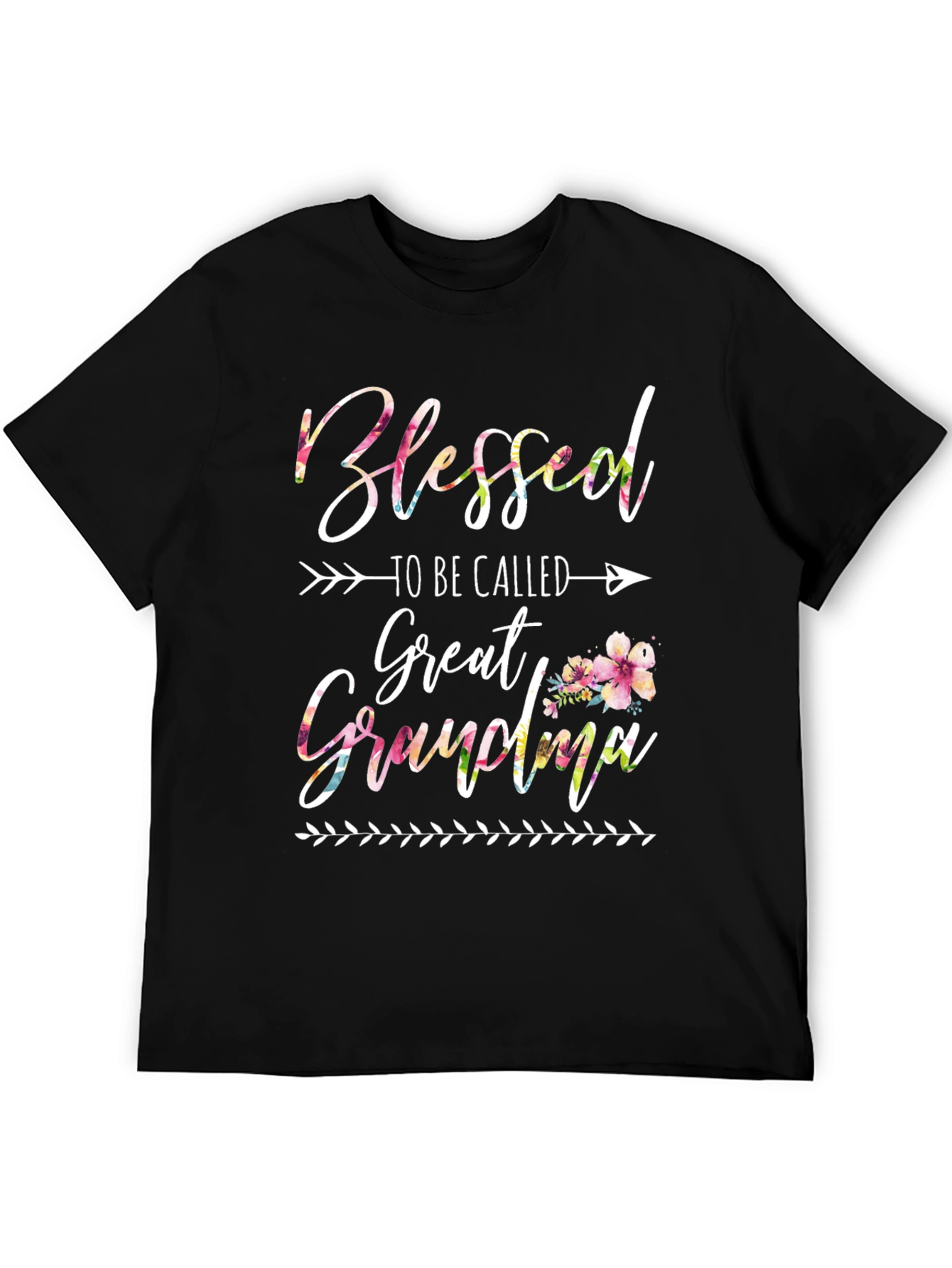 Black Blessed Great Grandma Floral T-Shirt view 5