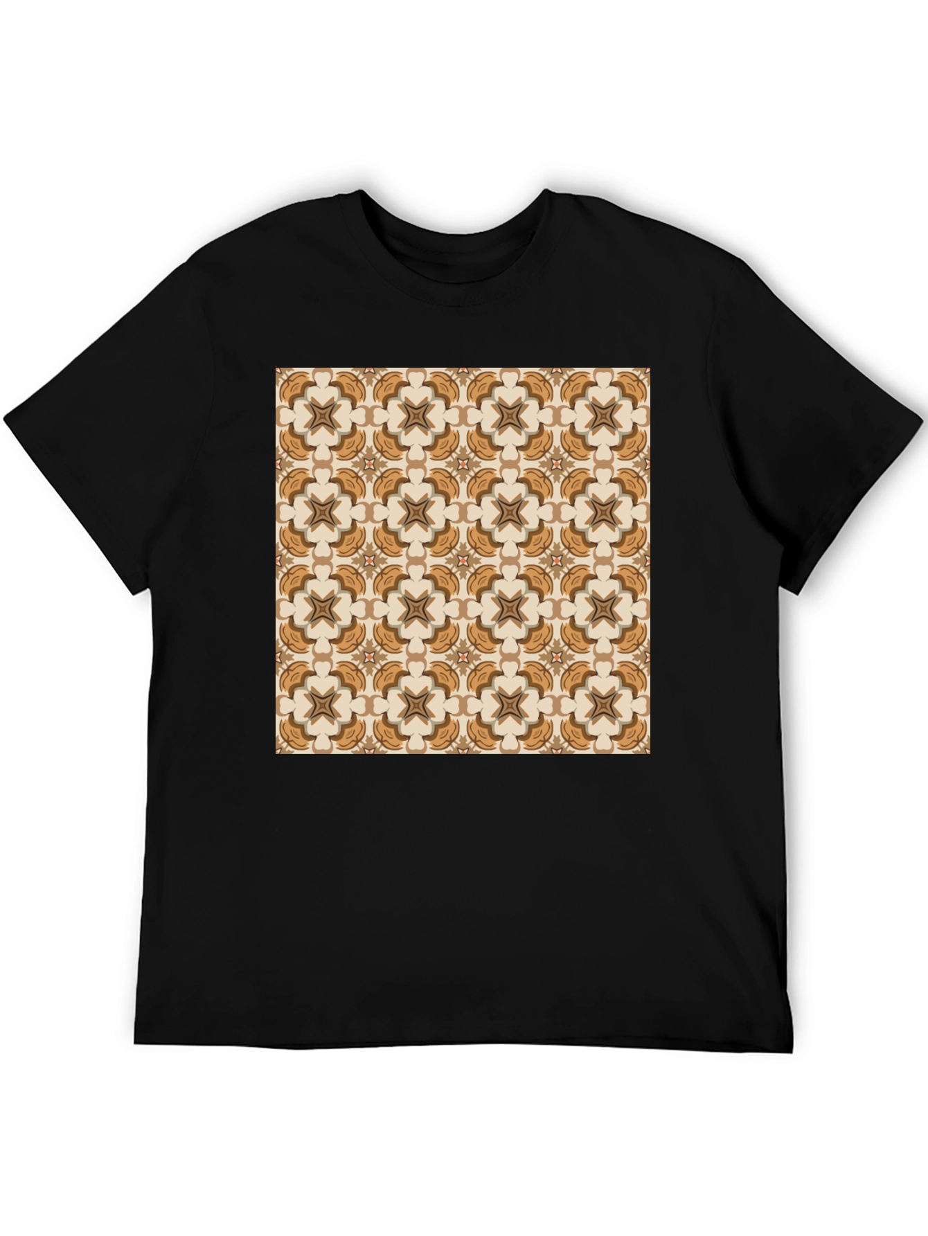 Black Patterned Graphic Tee - Stylish Design view 5