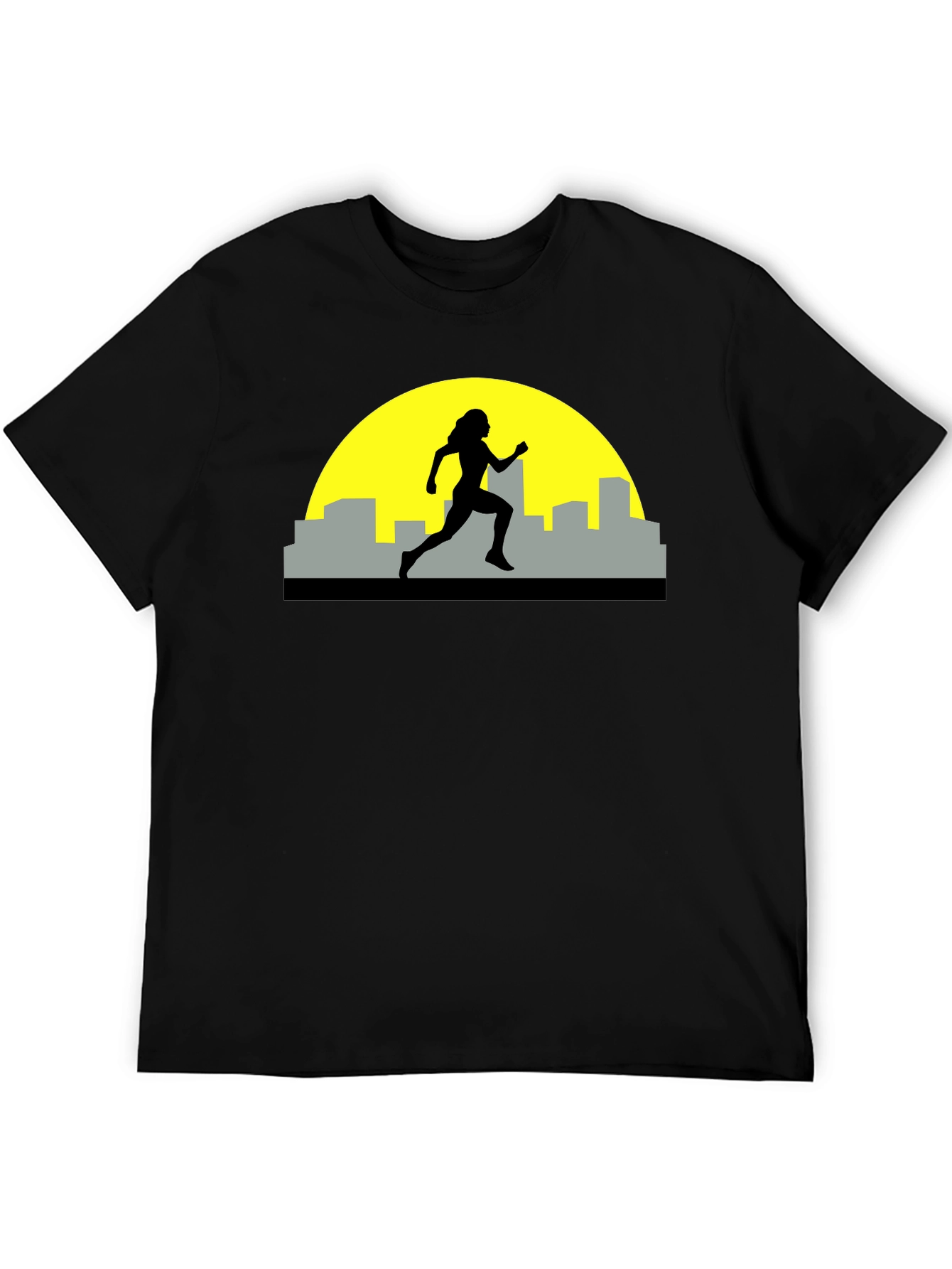 Black Runner Silhouette Graphic Tee - Black view 5
