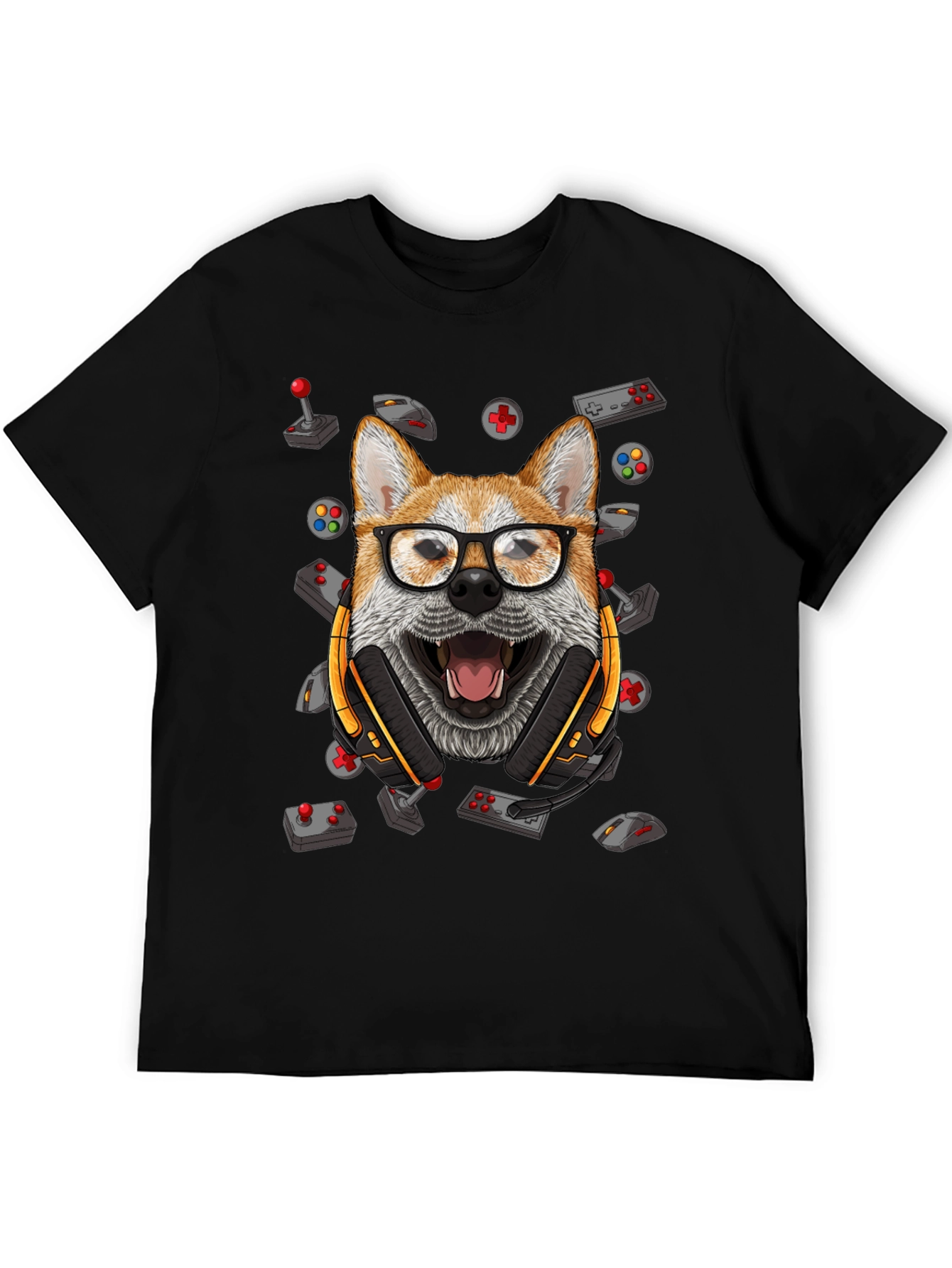 Black Gamer Dog T-Shirt - Playful Graphic Tee view 5