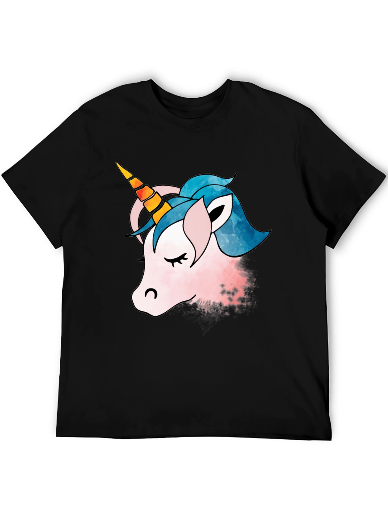 Black Unicorn Graphic T-Shirt - Black Cotton Tee view 5