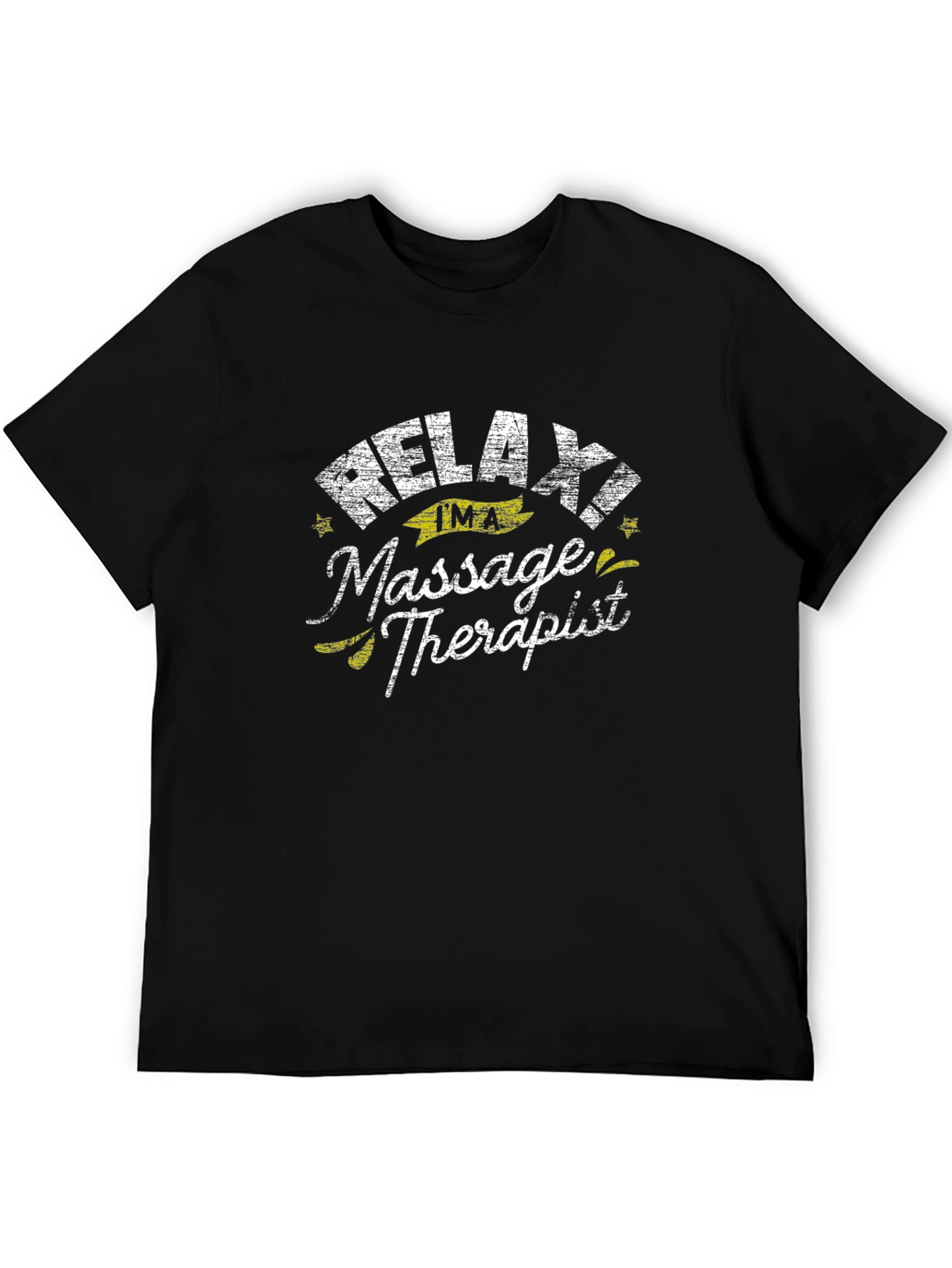 Black Relax I'm A Massage Therapist Black T-Shirt view 5