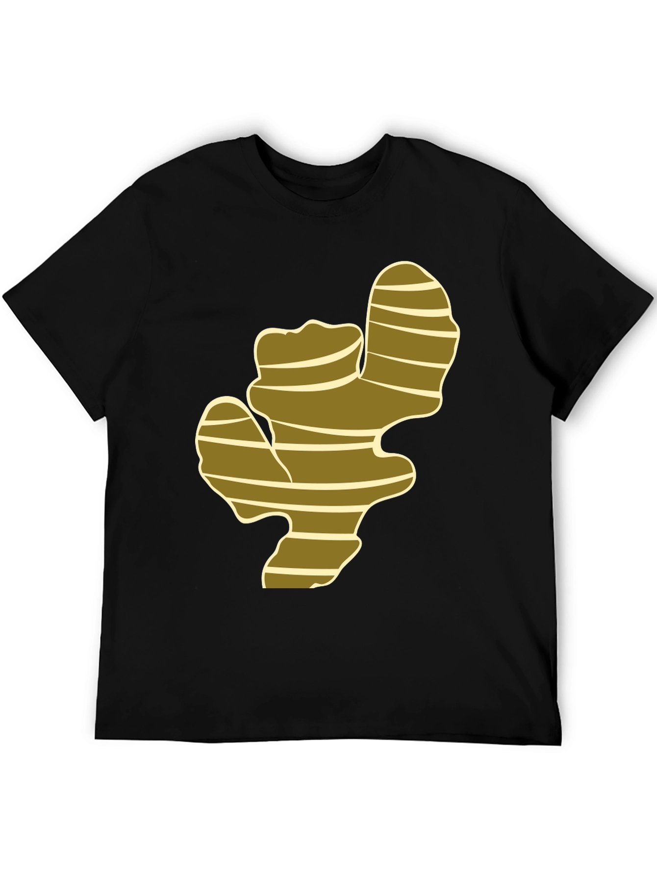 Black Ginger Root Graphic Print Black T-Shirt view 5