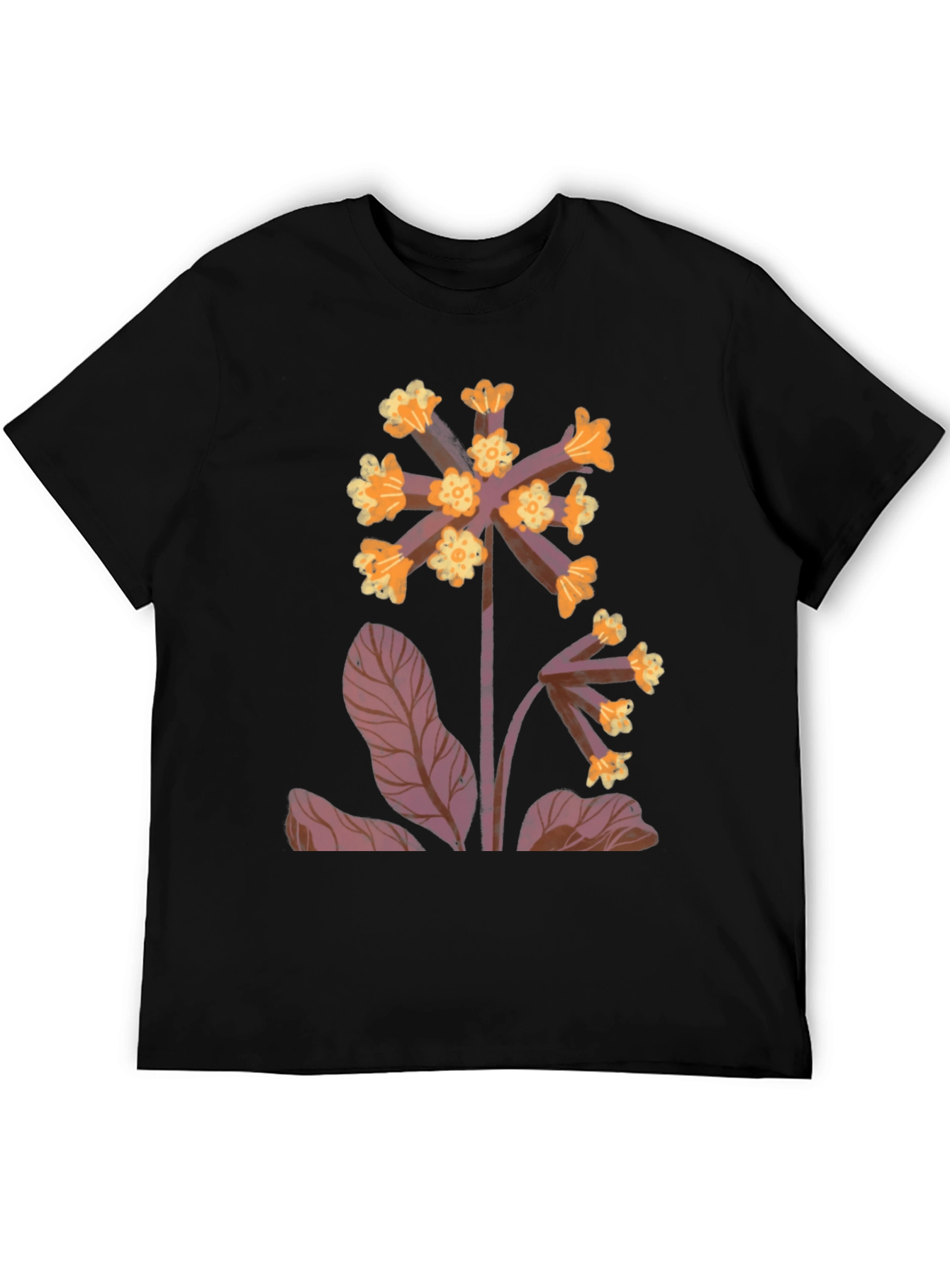 Black Floral Print Black T-Shirt view 5