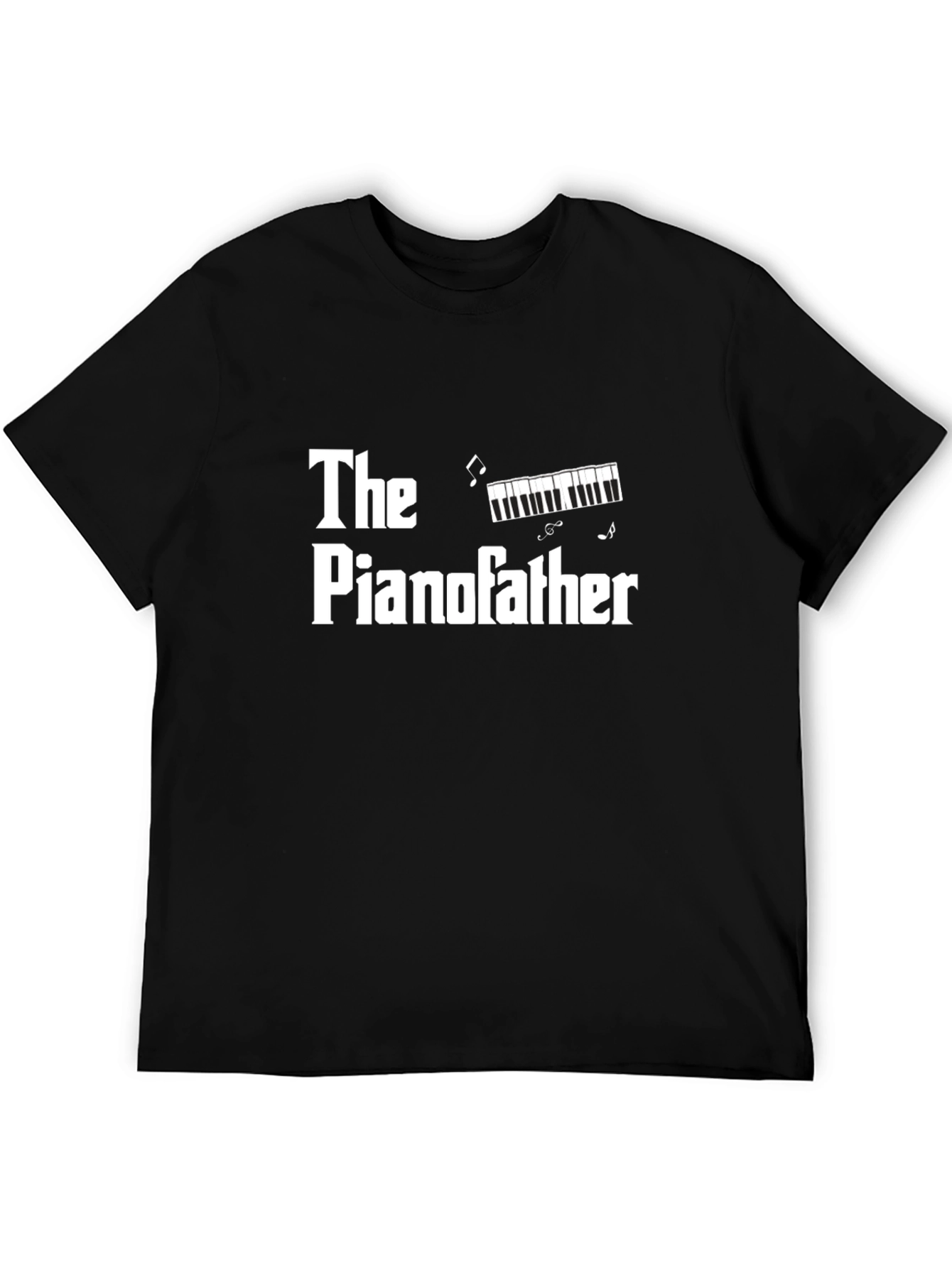 Black The Pianofather Funny Graphic T-Shirt view 5