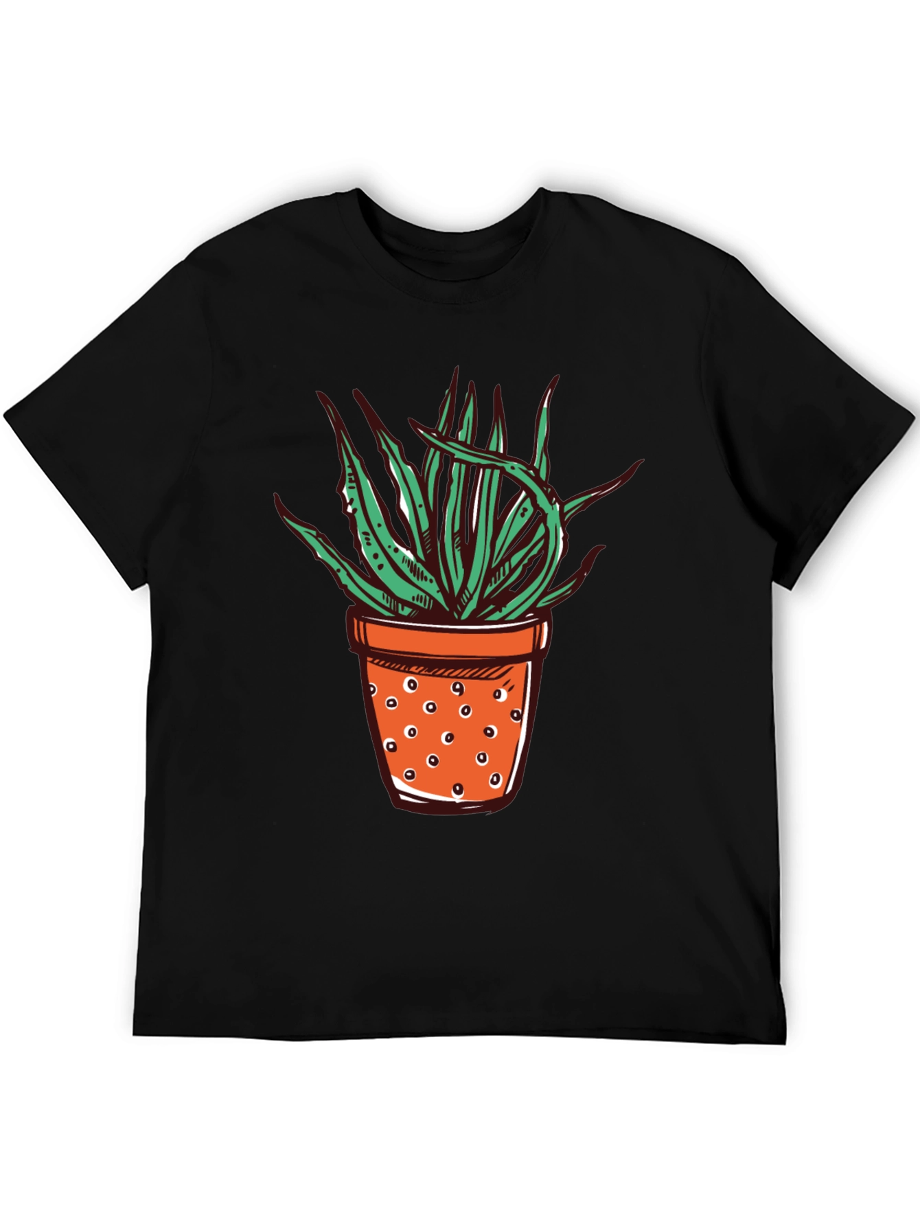 Black Potted Plant Graphic Tee - Unique Design view 5