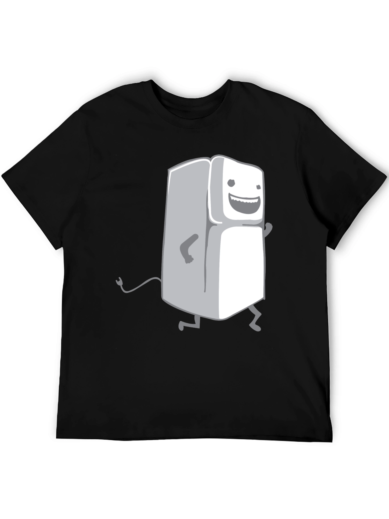 Black Funny Refrigerator Graphic T-Shirt - Black view 5