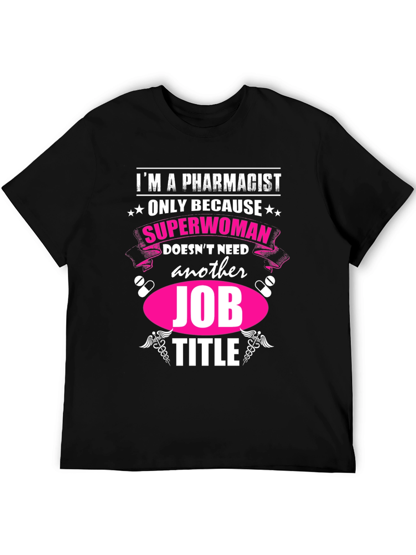 Black Pharmacist Superwoman T-Shirt - Funny Job Title Tee view 5