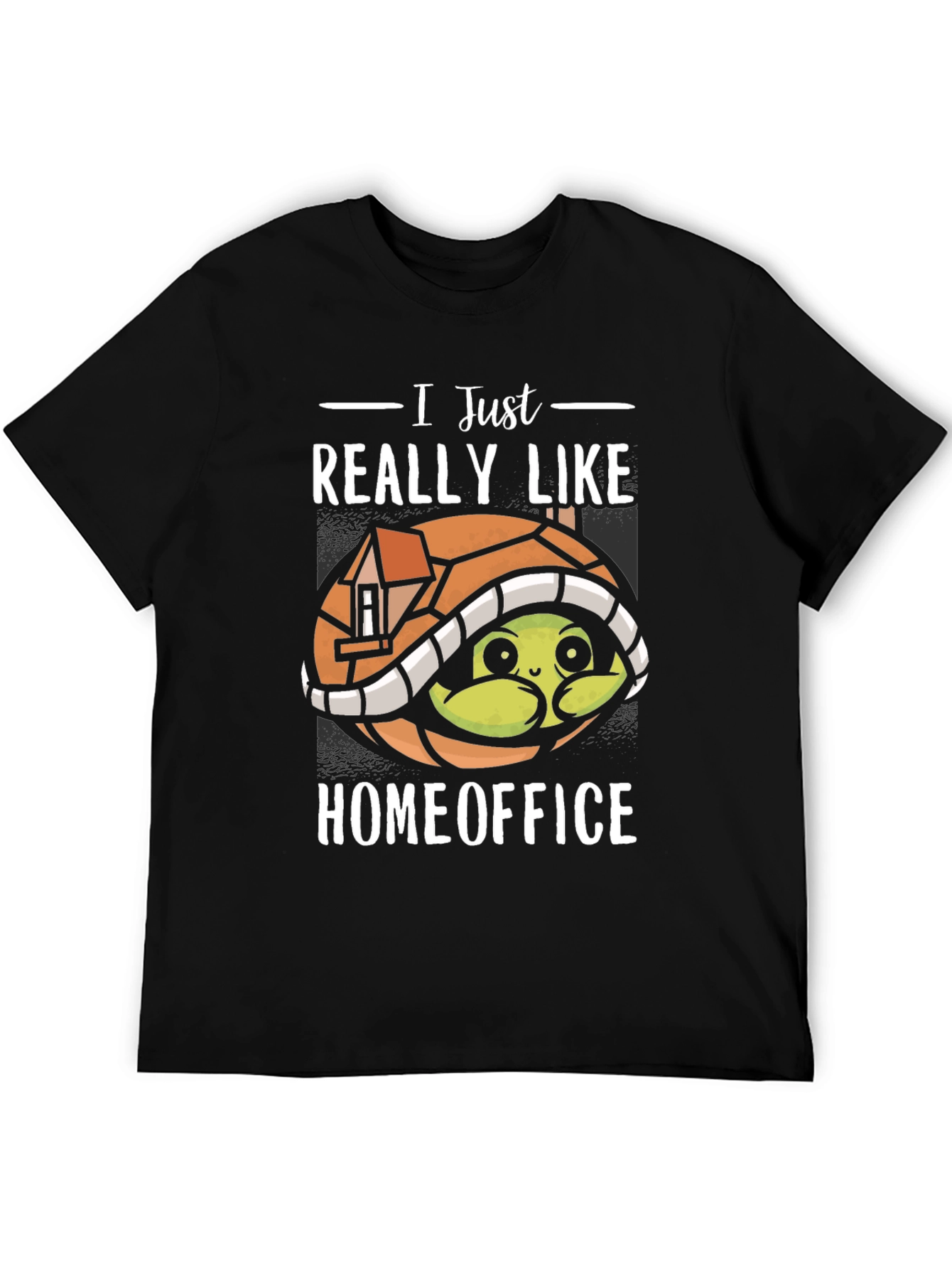 Black Home Office Turtle T-Shirt - Work From Home Comfort view 5