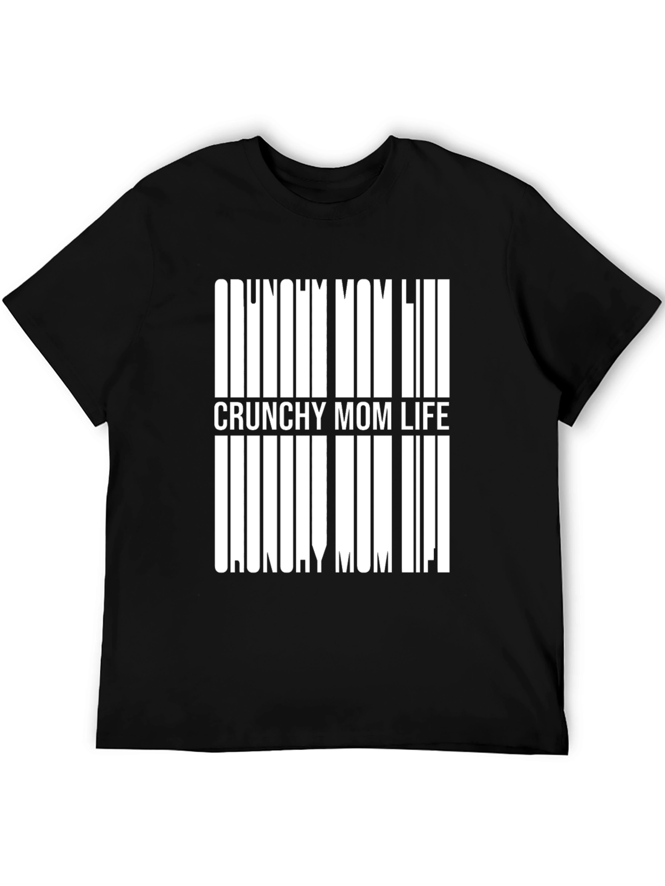Black Crunchy Mom Life Black Tee view 5