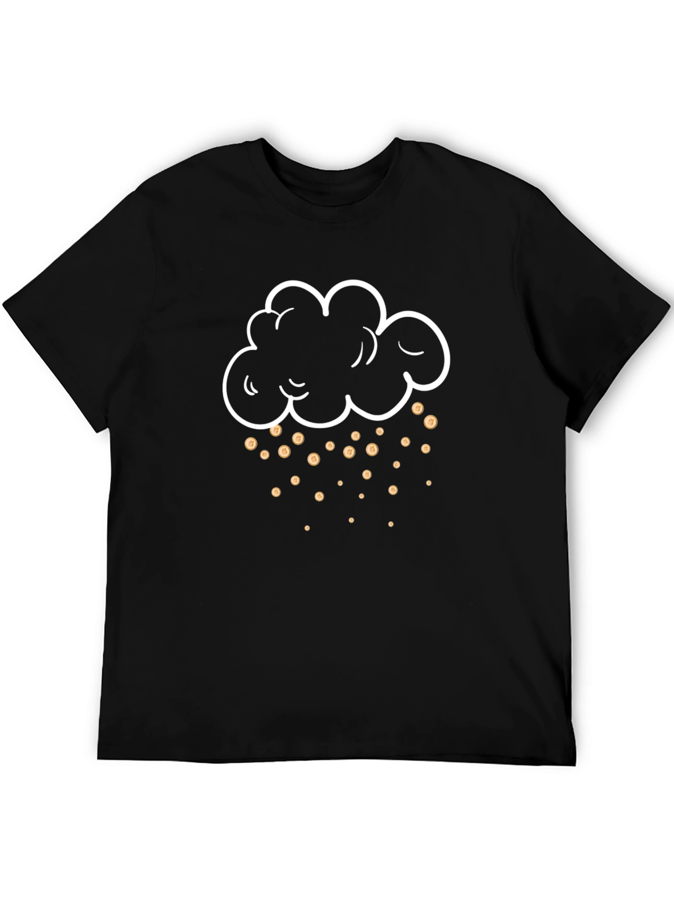 Black Rain of Coins Graphic Tee - Black view 5