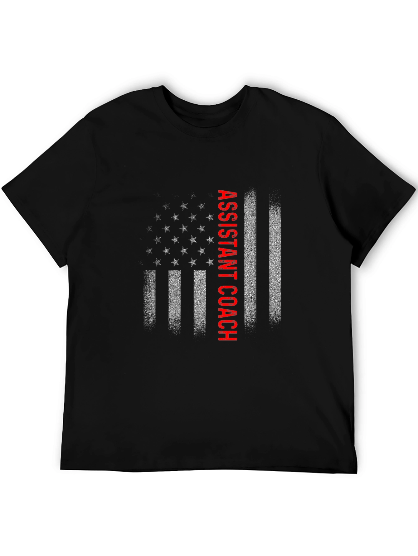Black Assistant Coach American Flag T-Shirt view 5