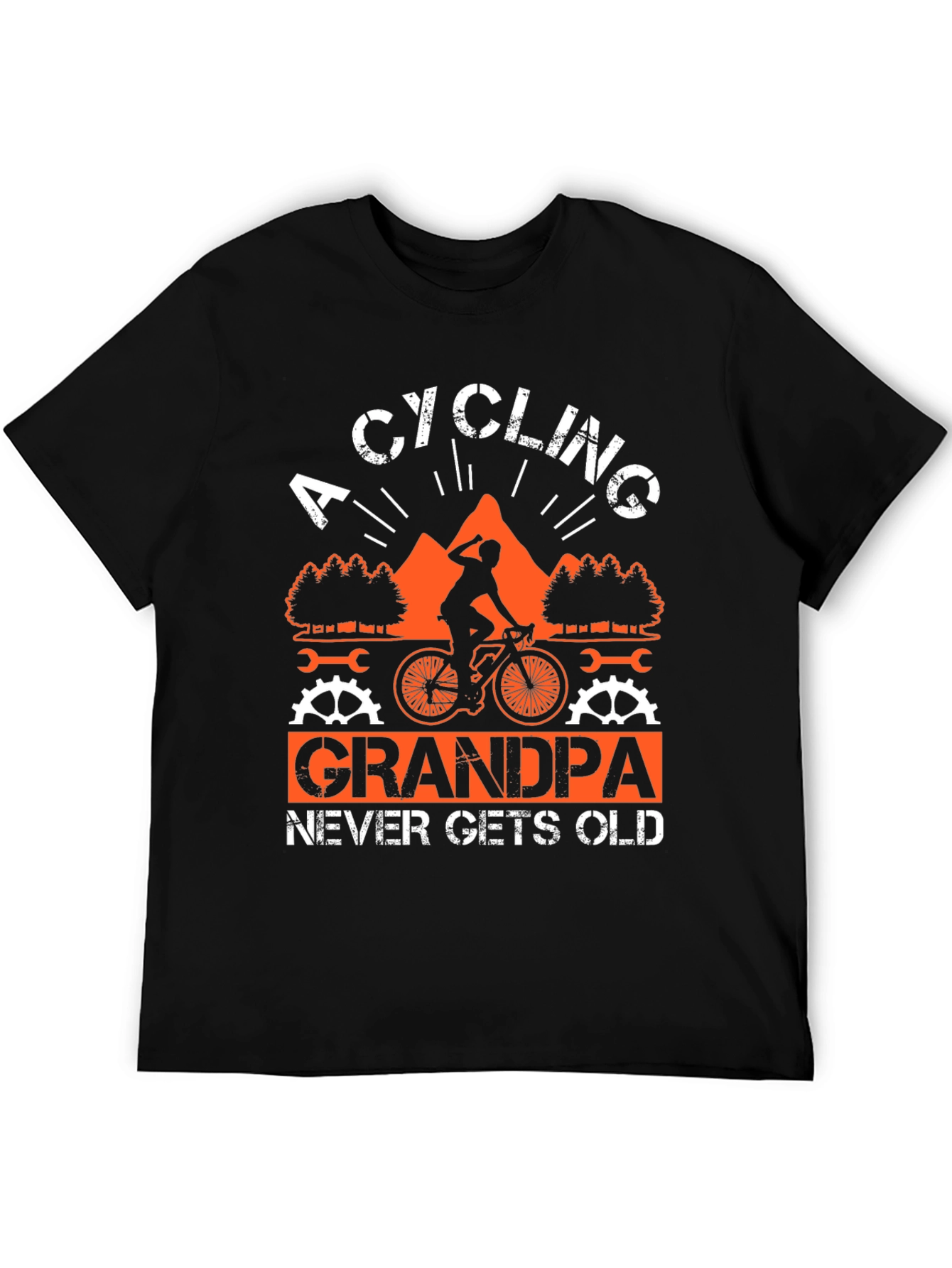 Black Cycling Grandpa T-Shirt - Never Gets Old view 5