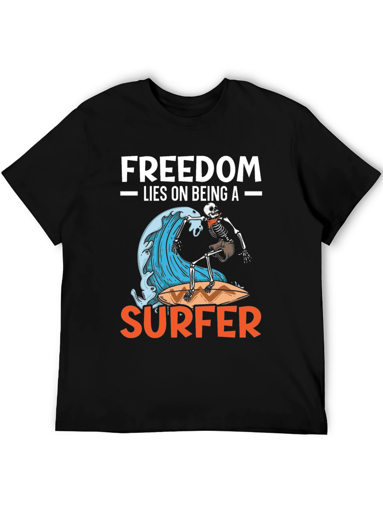 Black Freedom Surfer Graphic Tee - Ride the Wave! view 5