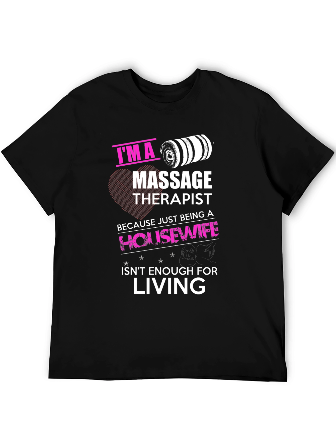 Black Massage Therapist Funny T-Shirt view 5