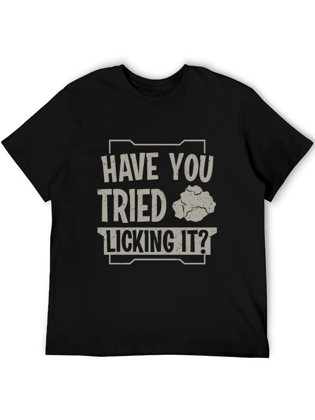Black Have You Tried Licking It? Graphic Tee - Funny T-Shirt view 5
