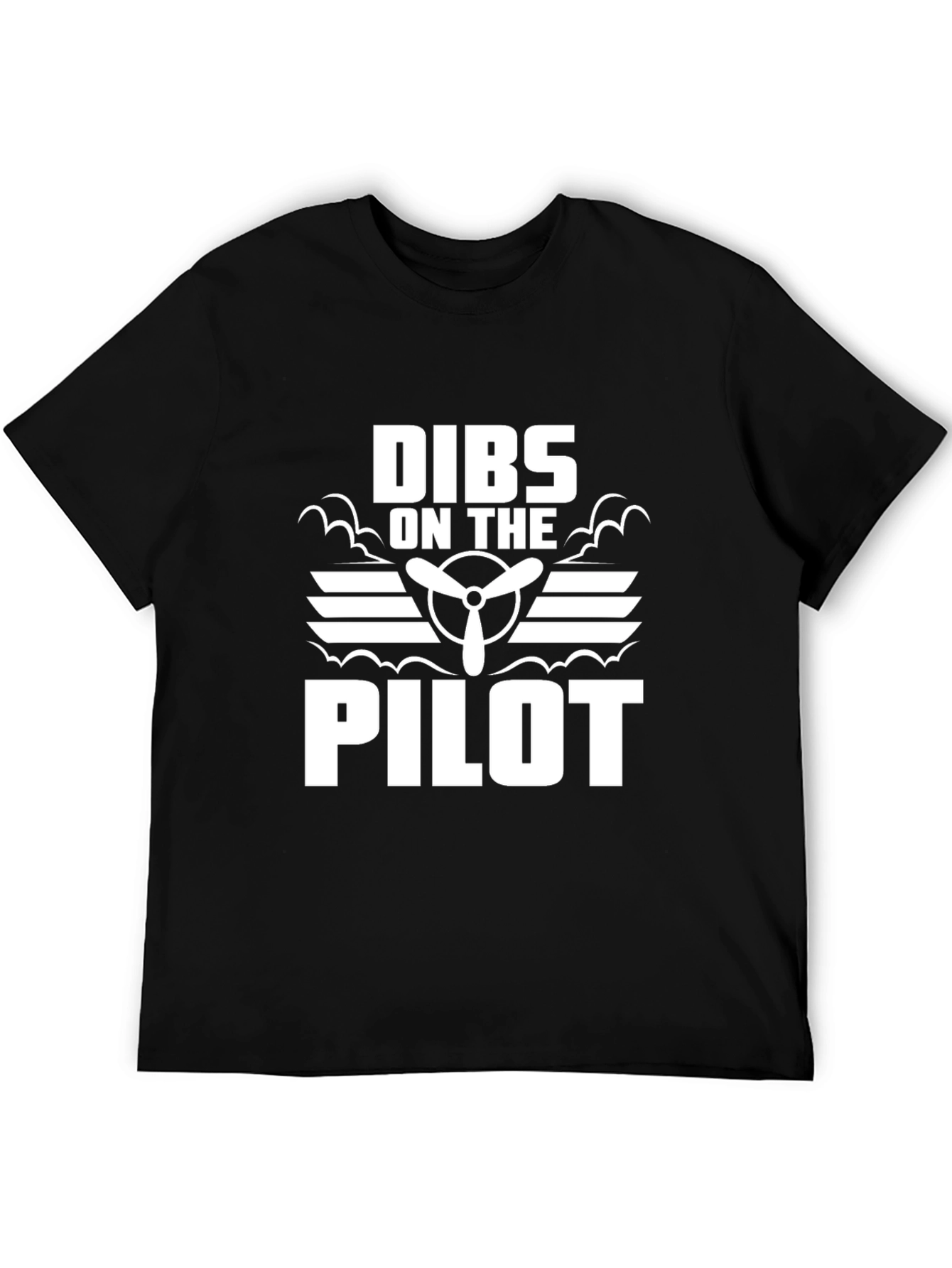 Black Dibs on the Pilot Graphic Tee - Aviation Humor Shirt view 5