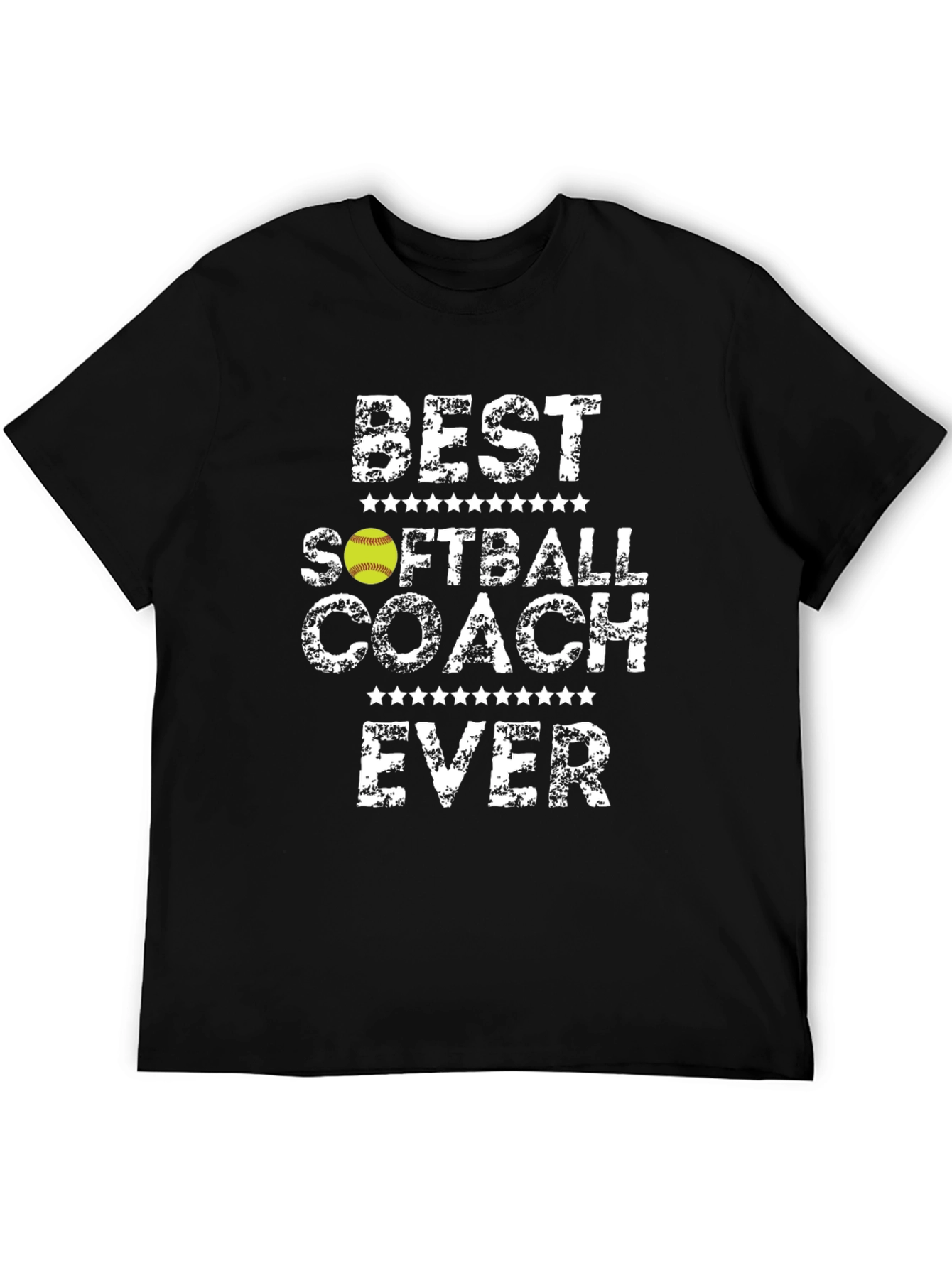 Black Best Softball Coach Ever T-Shirt - Gift for Coaches view 5