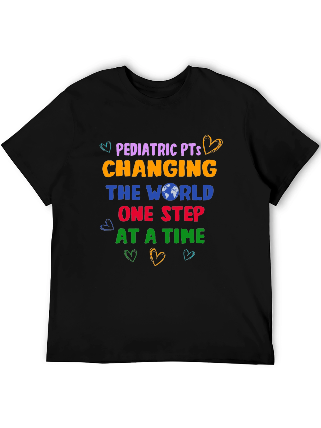 Black Pediatric PT Changing The World T-Shirt view 5