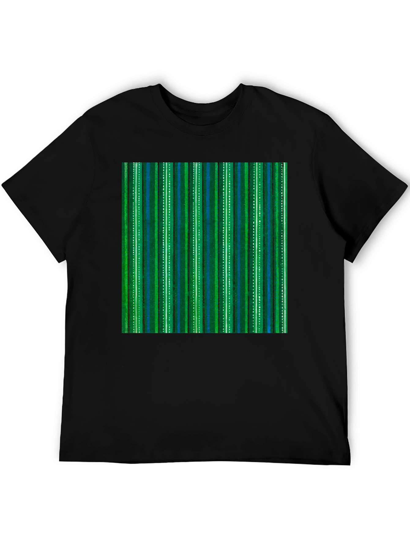 Black Striped Pattern T-Shirt view 5