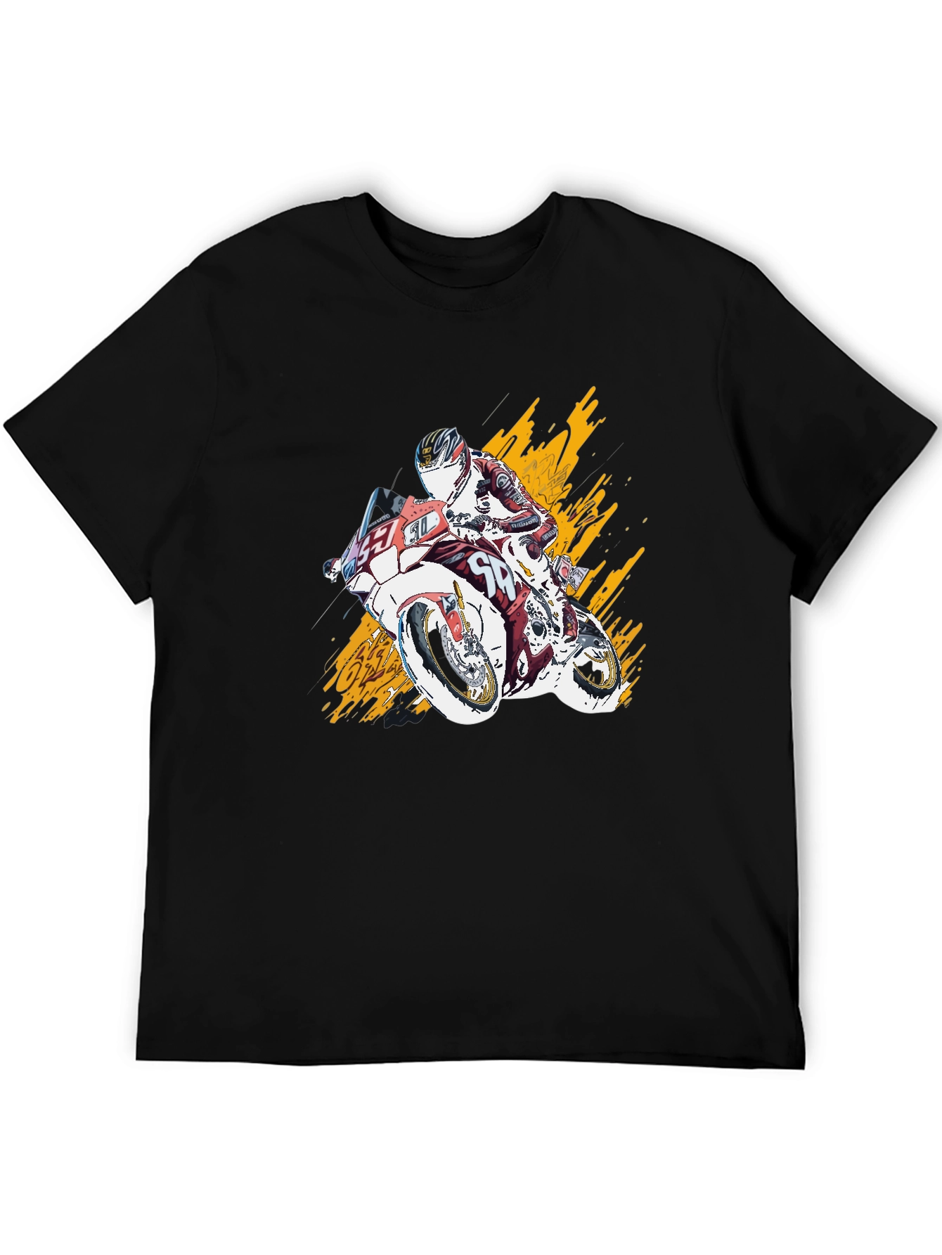 Black Motorcycle Rider Graphic T-Shirt - Bold Design view 5