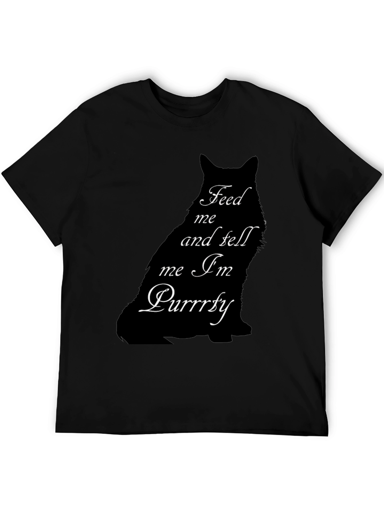 Black Feed Me Cat Graphic Tee - Purrrfectly Funny T-Shirt view 5