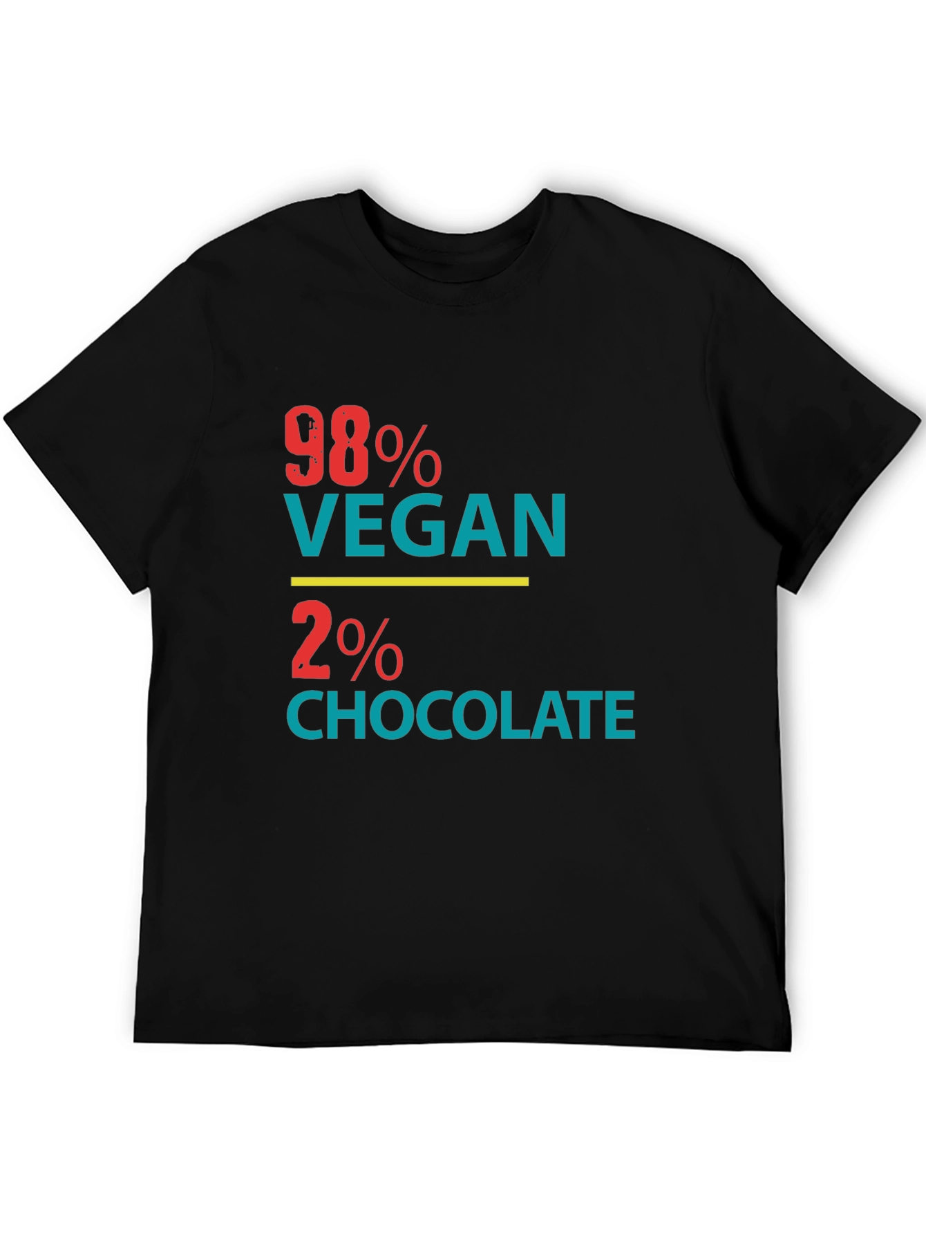Black 98% Vegan 2% Chocolate Graphic Tee view 5