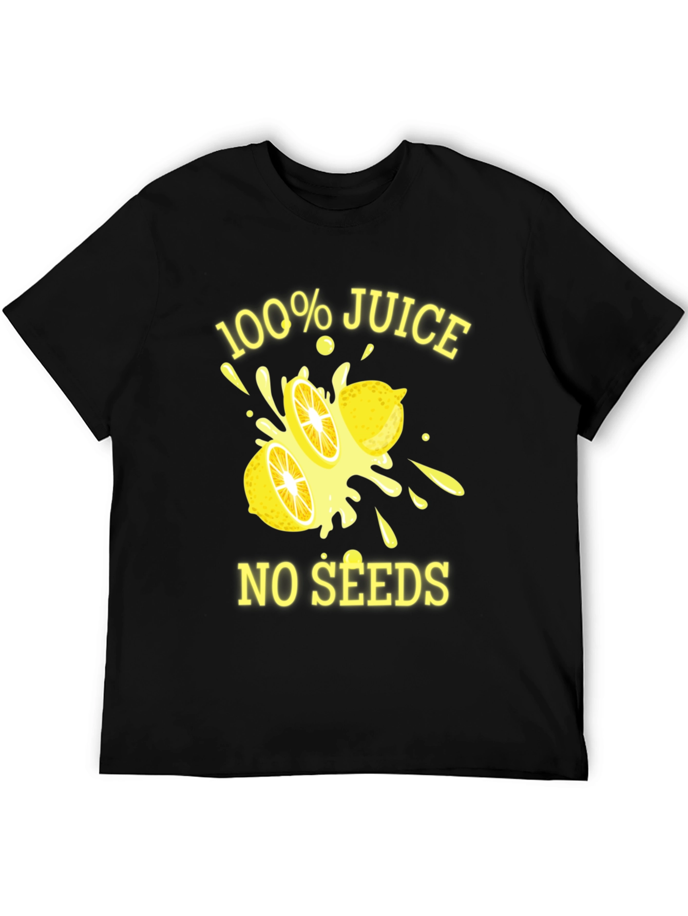 Black 100% Juice No Seeds T-Shirt - Black Graphic Tee view 5