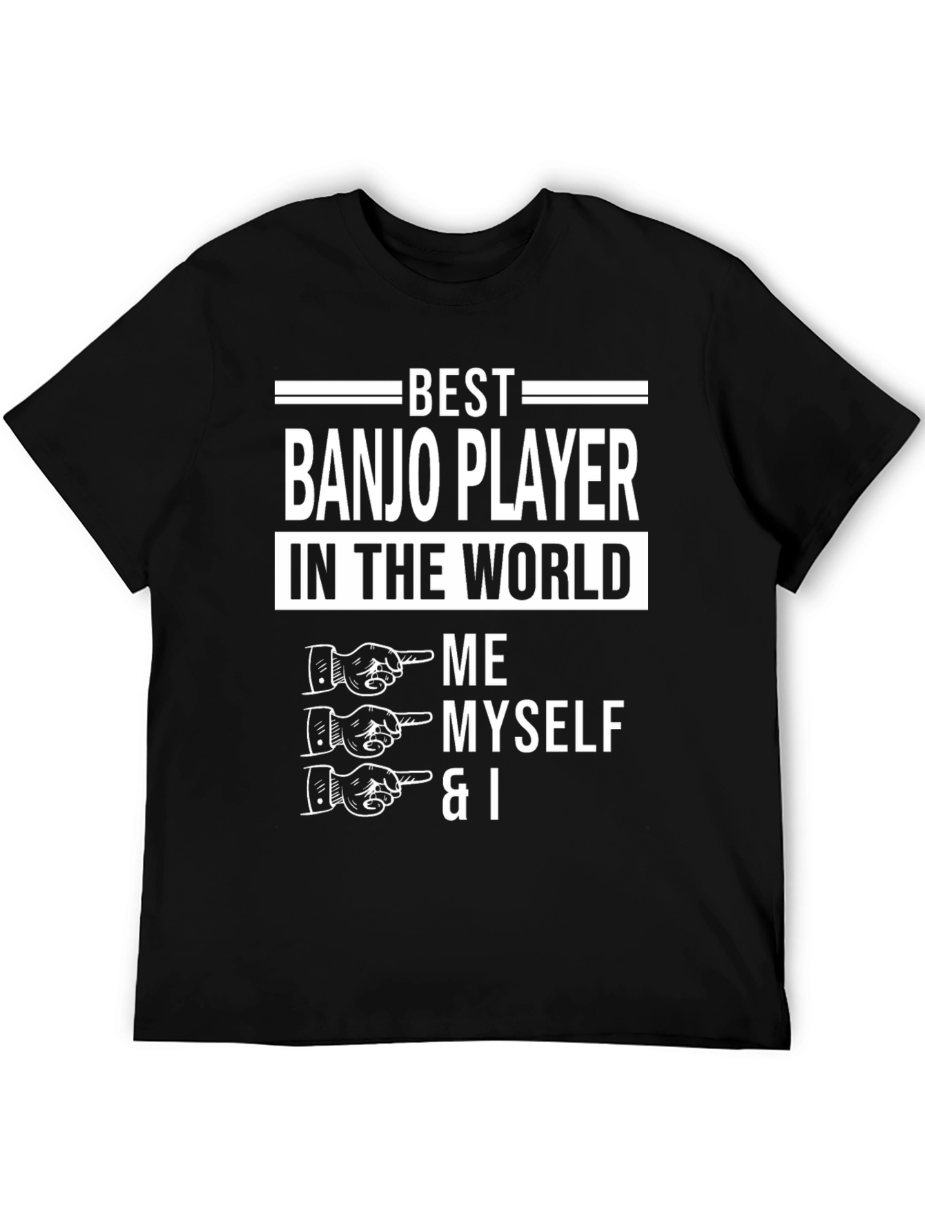 Black Best Banjo Player T-Shirt - Funny Novelty Tee view 5