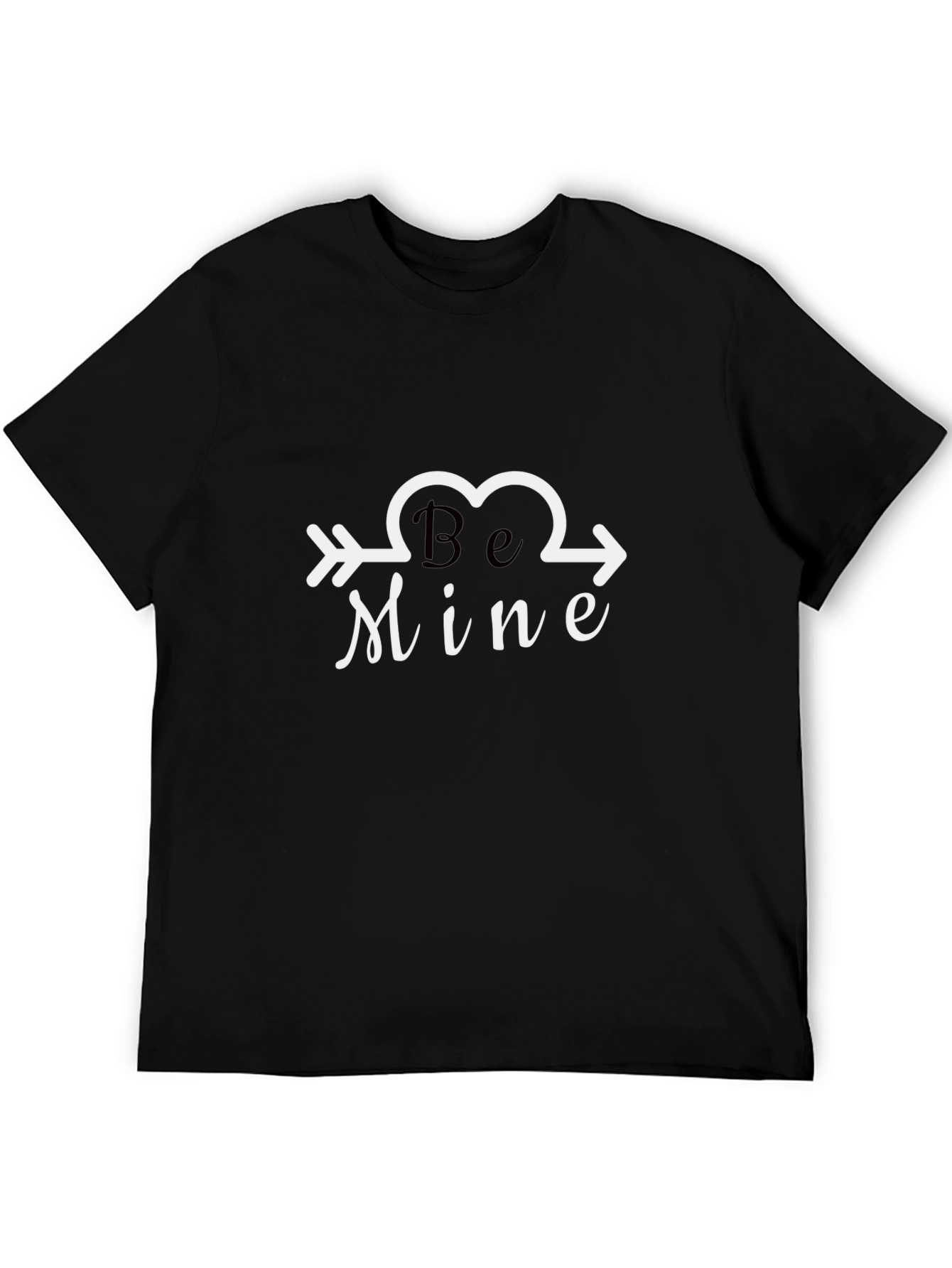 Black Be Mine Arrow Heart Graphic Tee - Black Unisex T-Shirt view 5