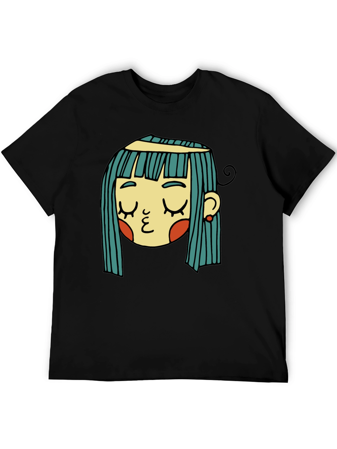 Black Whimsical Girl Graphic Tee - Unique Style view 5