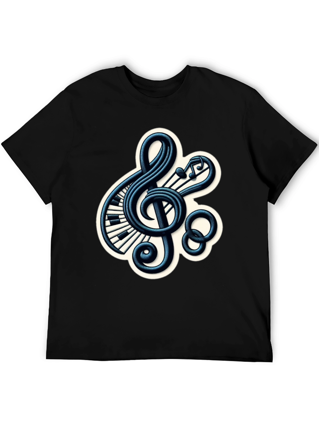 Black Musical Treble Clef Graphic Tee view 5