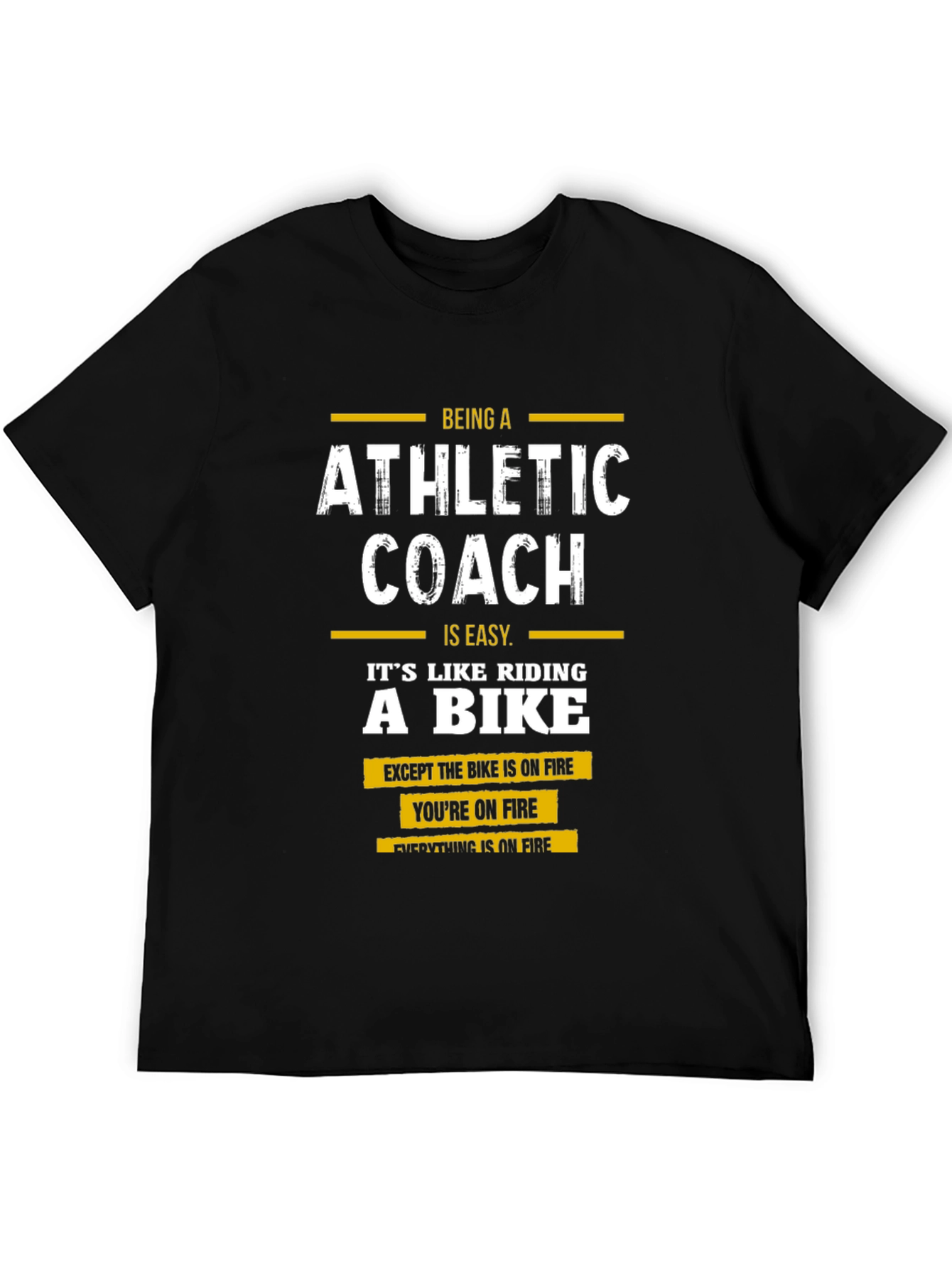 Black Athletic Coach On Fire T-Shirt Funny Coach Gift view 5