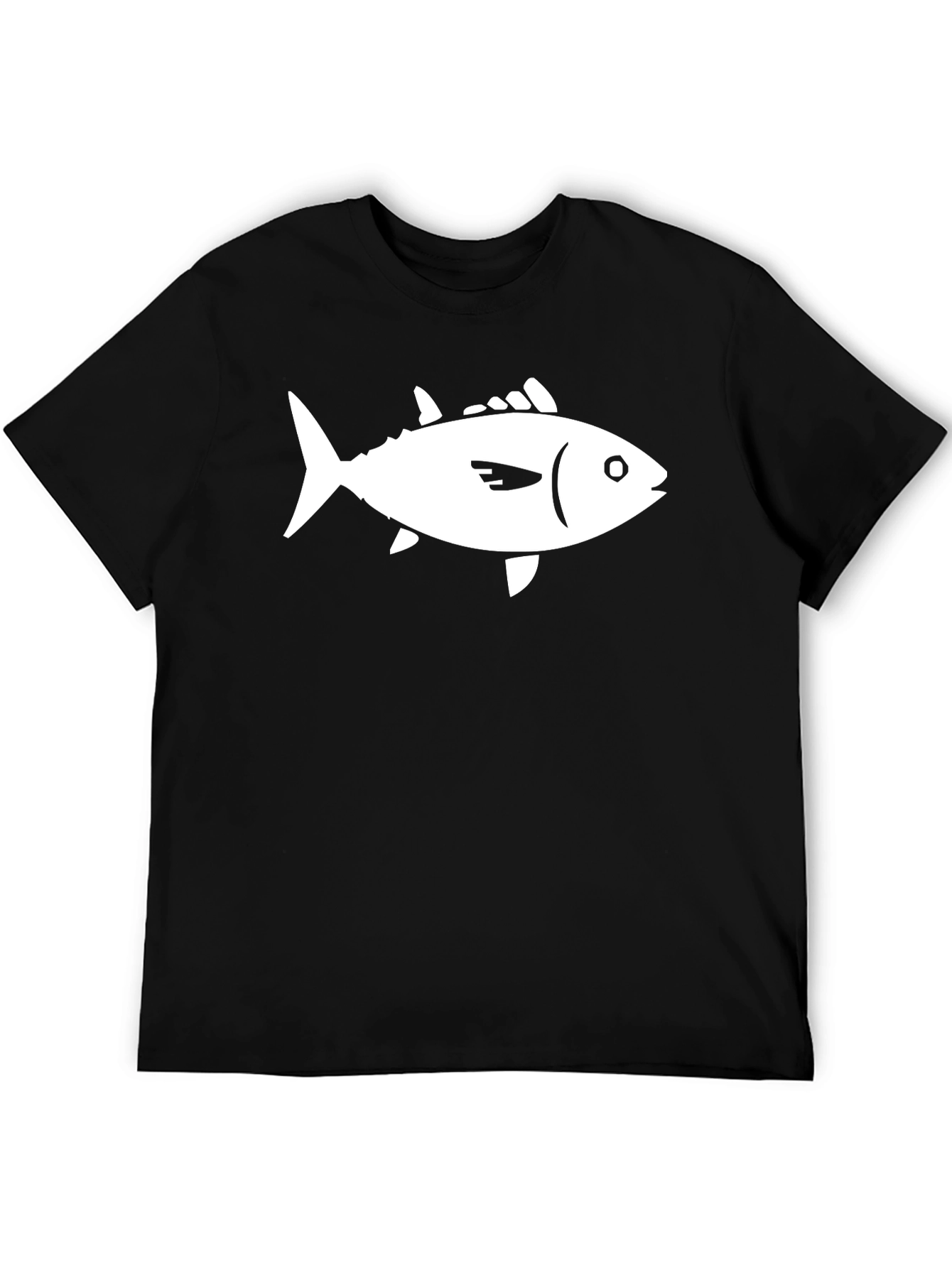 Black Tuna Fish Graphic Tee - Black Cotton T-Shirt view 5