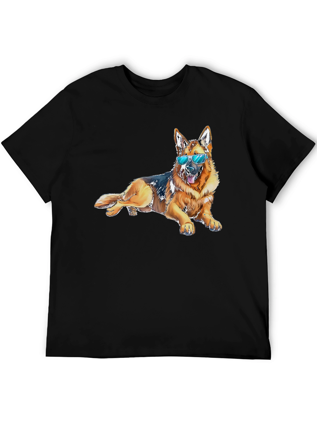 Black Cool Dog T-Shirt - Relaxed German Shepherd view 5