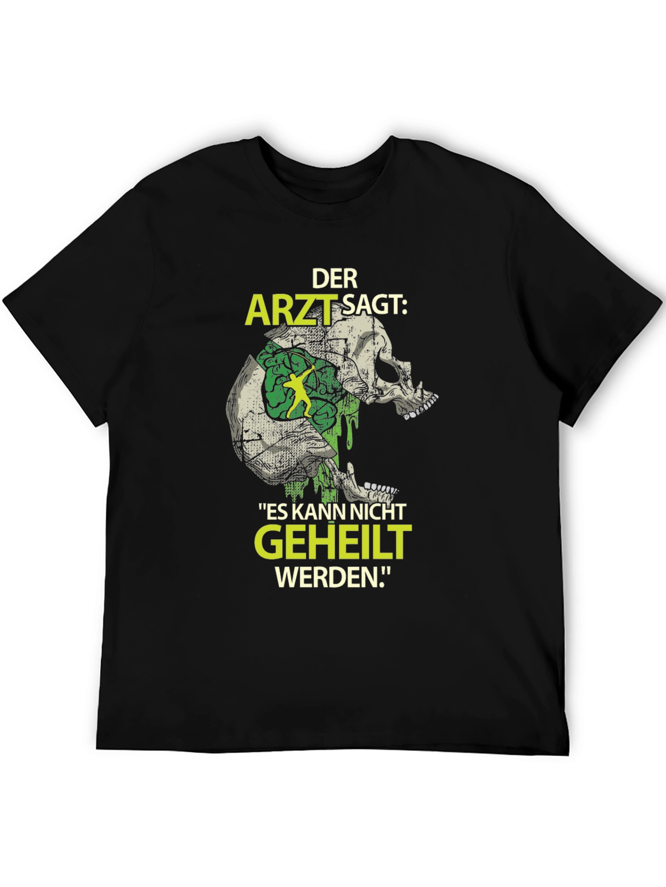 Black Zombie Brain Skull T-Shirt - Der Arzt Sagt view 5