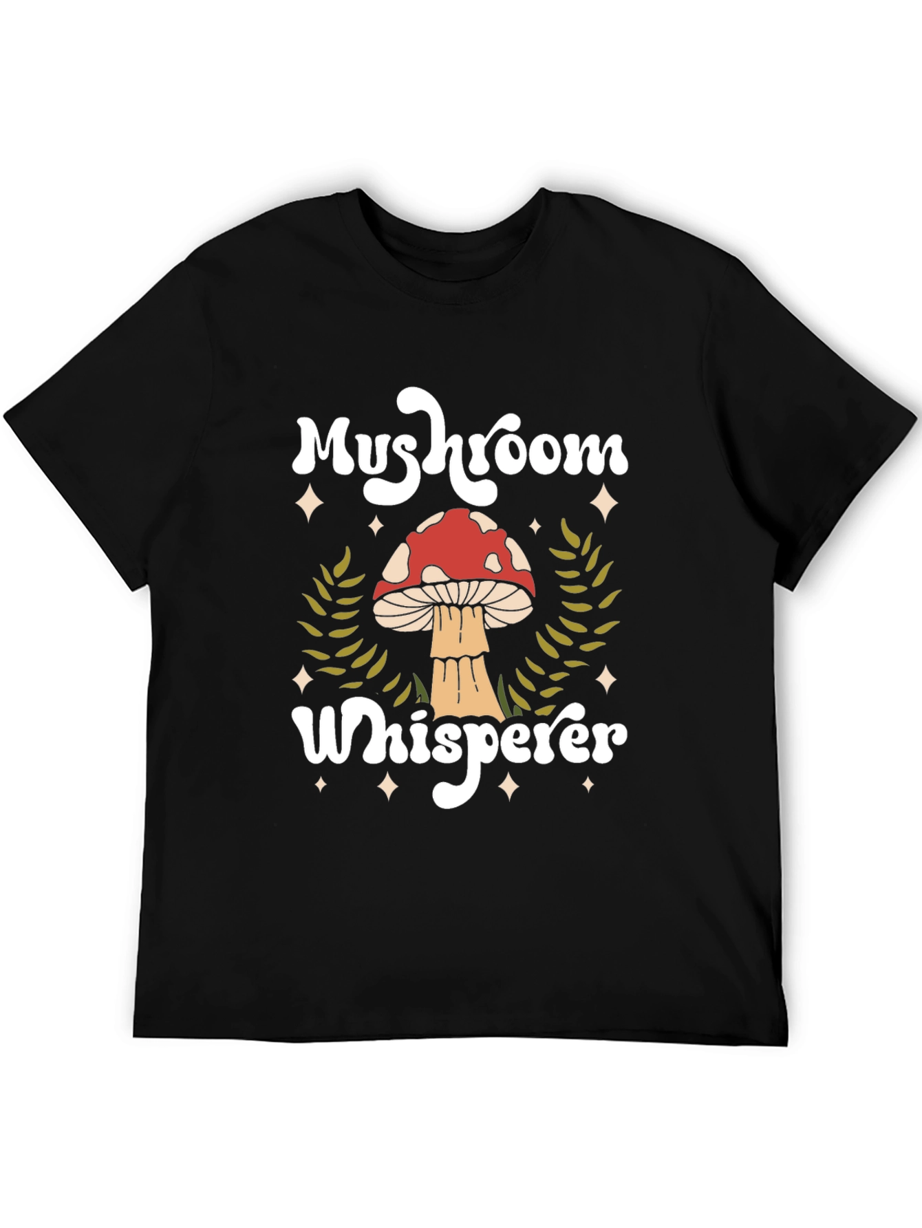 Black Mushroom Whisperer Graphic Tee - Nature Lover Shirt view 5