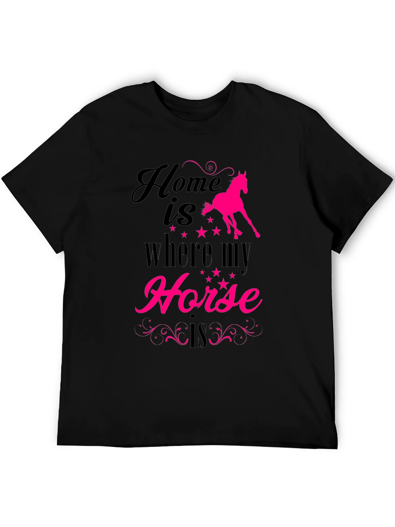 Black Home is Where My Horse is T-Shirt view 5