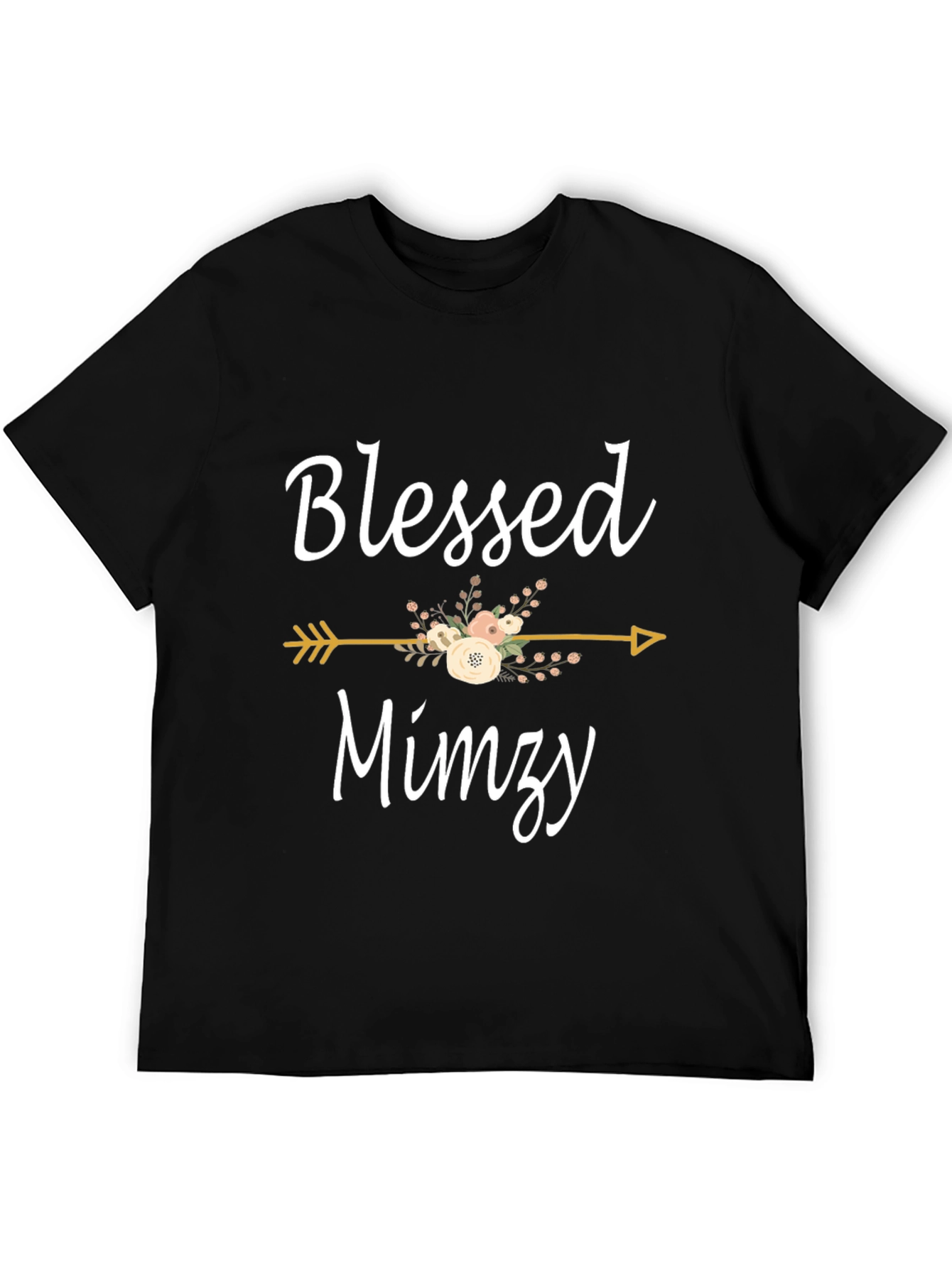 Black Blessed Mimzy Floral Arrow T-Shirt view 5