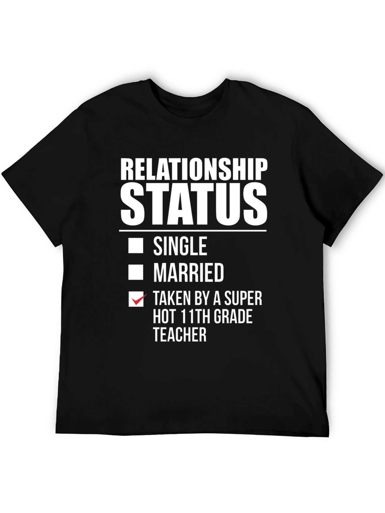 Black Relationship Status T-Shirt - Humorous Graphic Tee view 5
