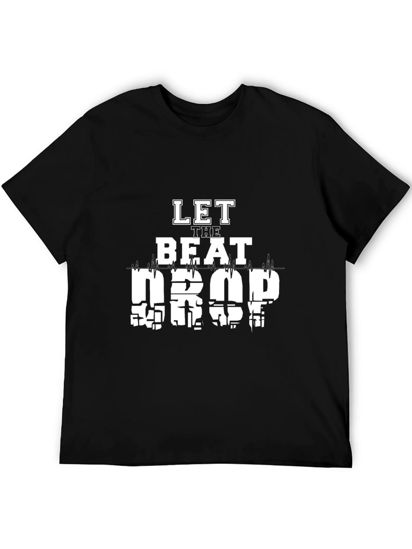Black Let The Beat Drop Graphic Tee - Cool Design view 5