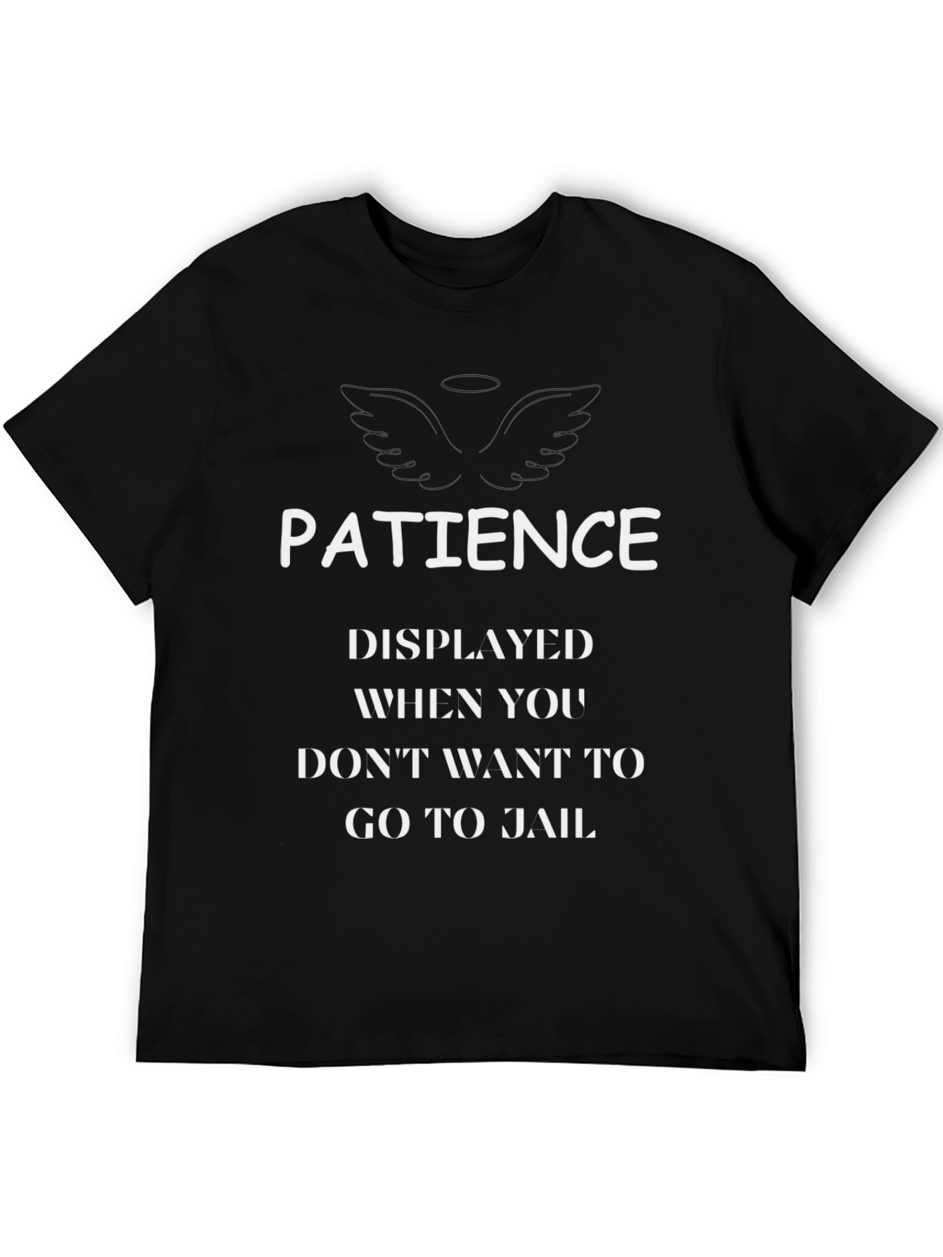 Black Patience Jail Humor Graphic Tee - Black view 5