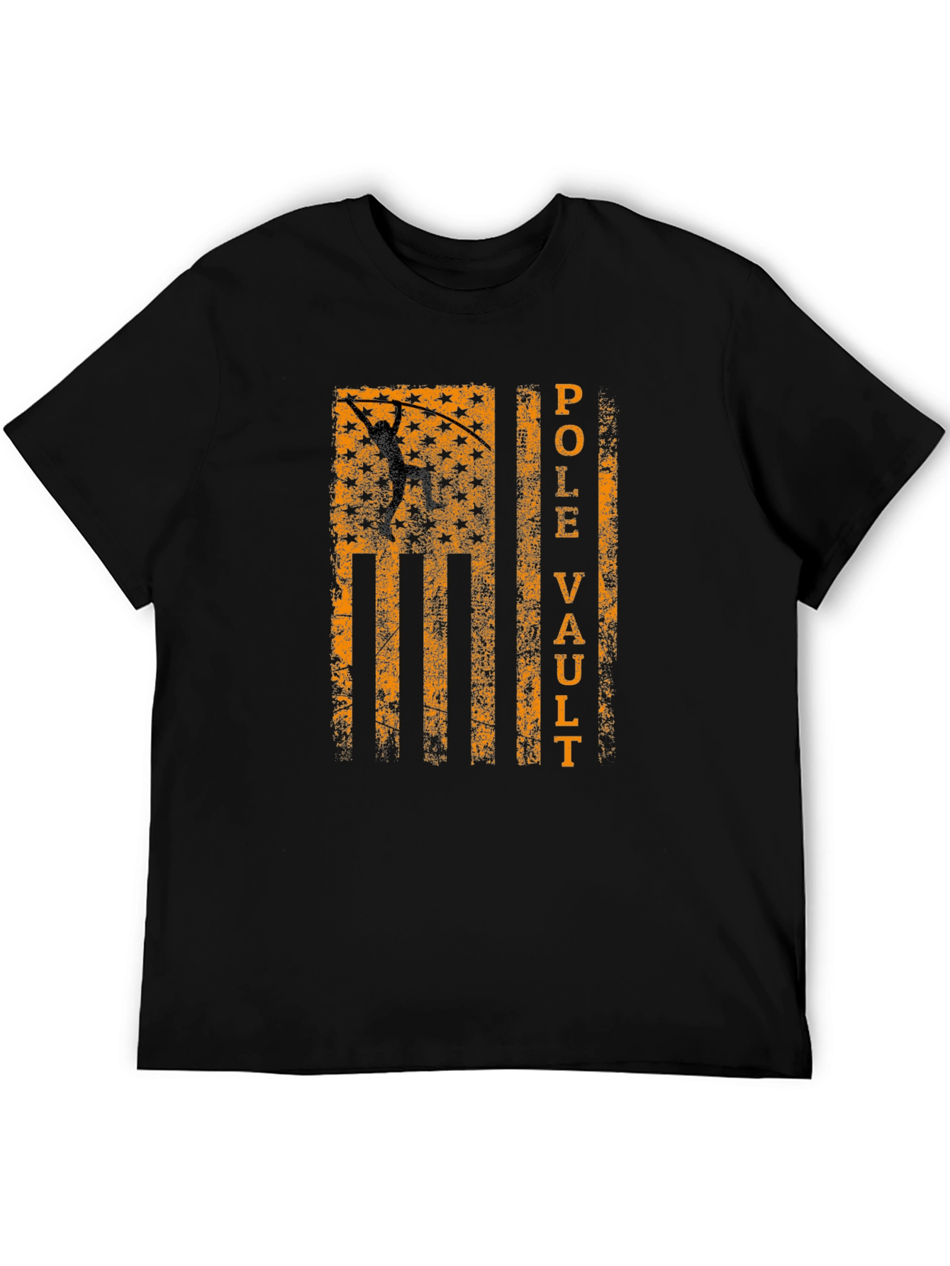 Black Pole Vault USA Flag Graphic Tee view 5