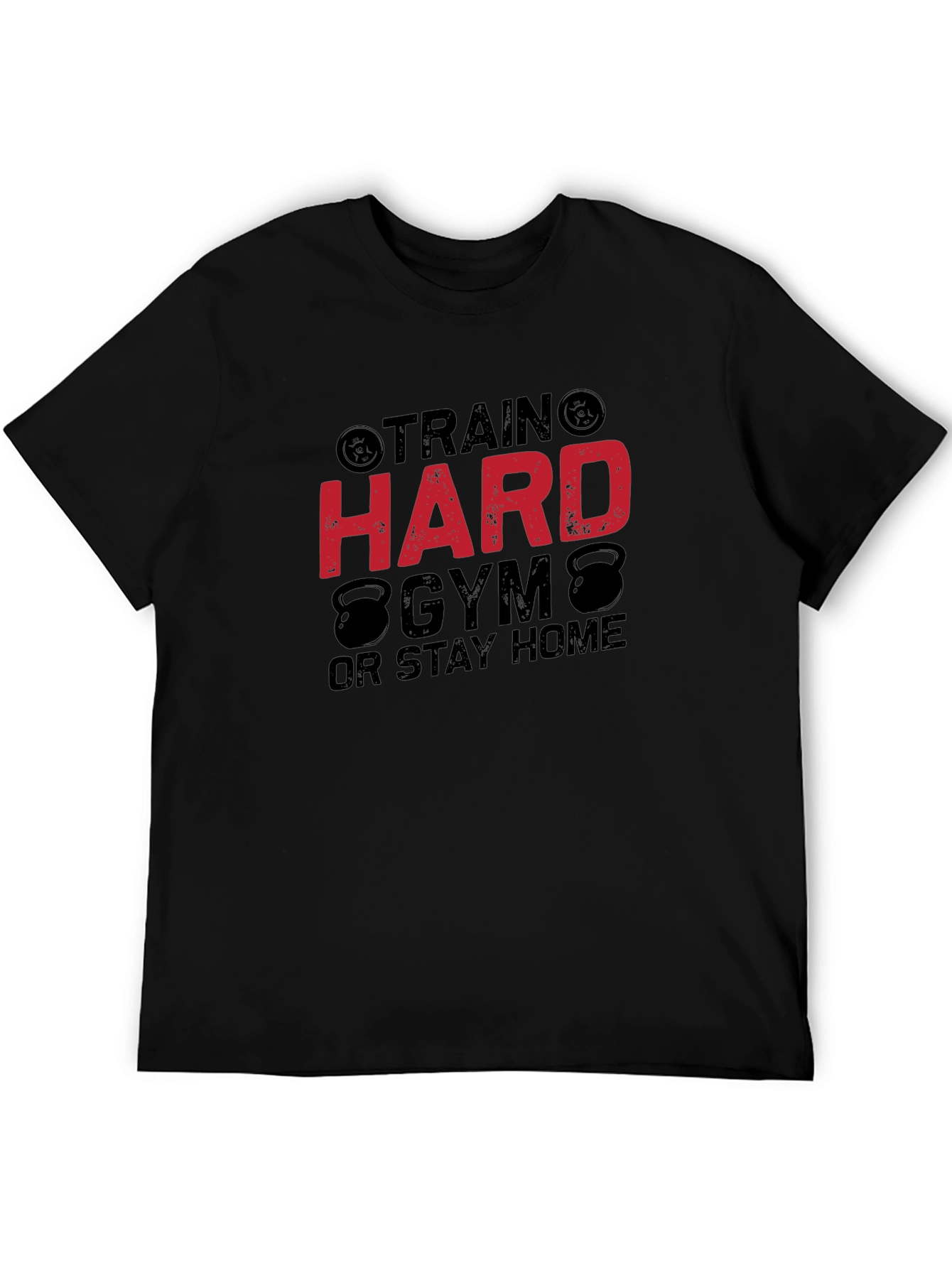 Black Train Hard Gym Black T-Shirt for Men view 5