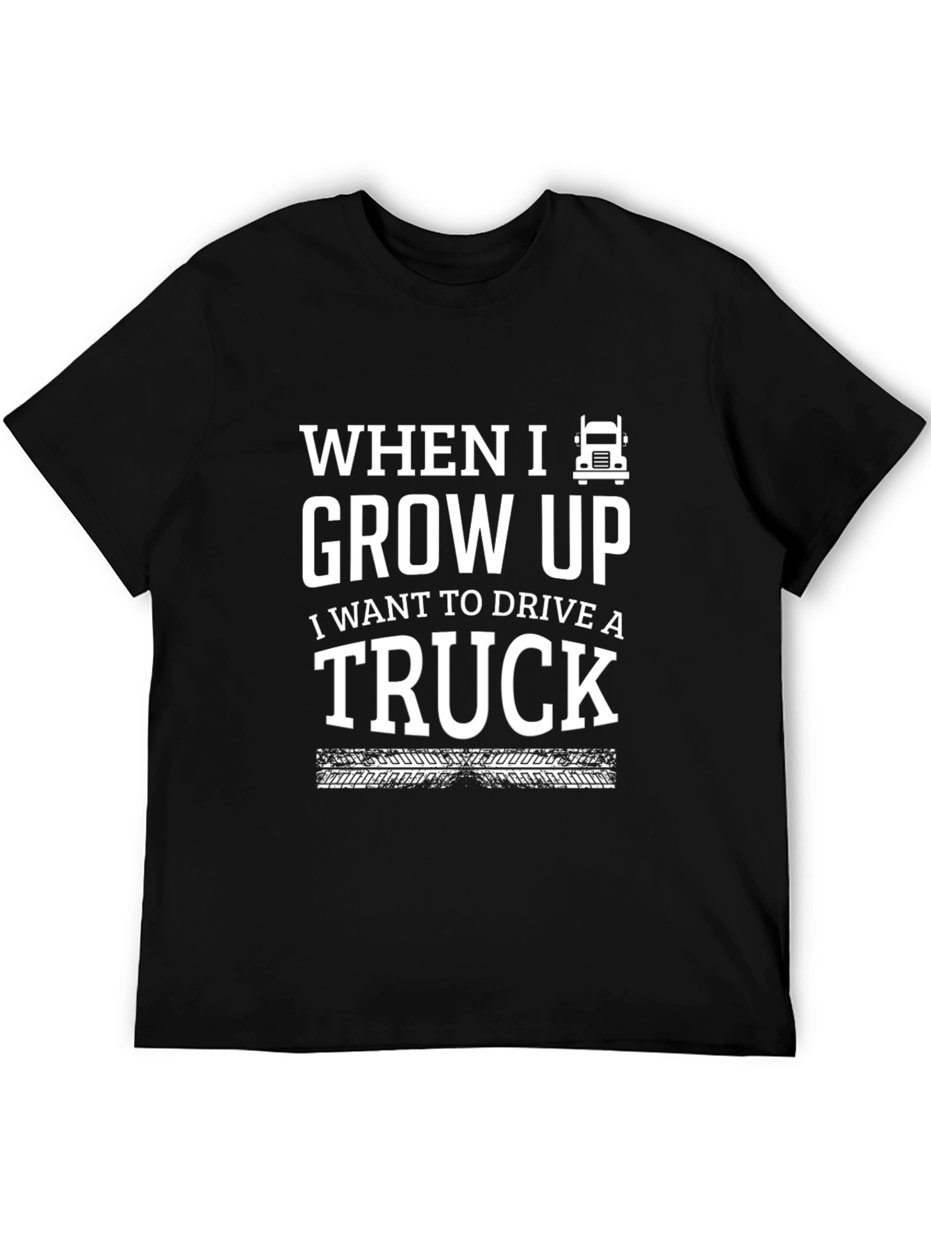 Black Truck Driver T-Shirt - When I Grow Up I Want to Drive A Truck view 5