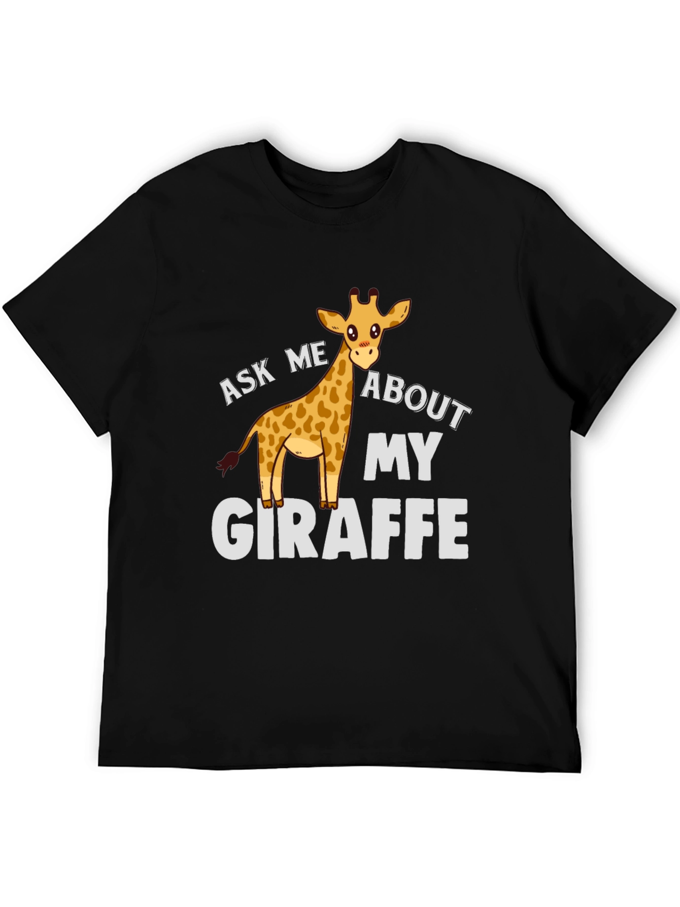 Black Ask Me About My Giraffe T-Shirt view 5