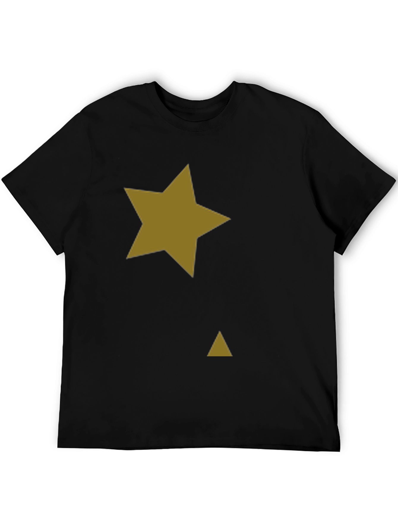 Black Black Tee with Gold Star & Triangle Graphic Print view 5