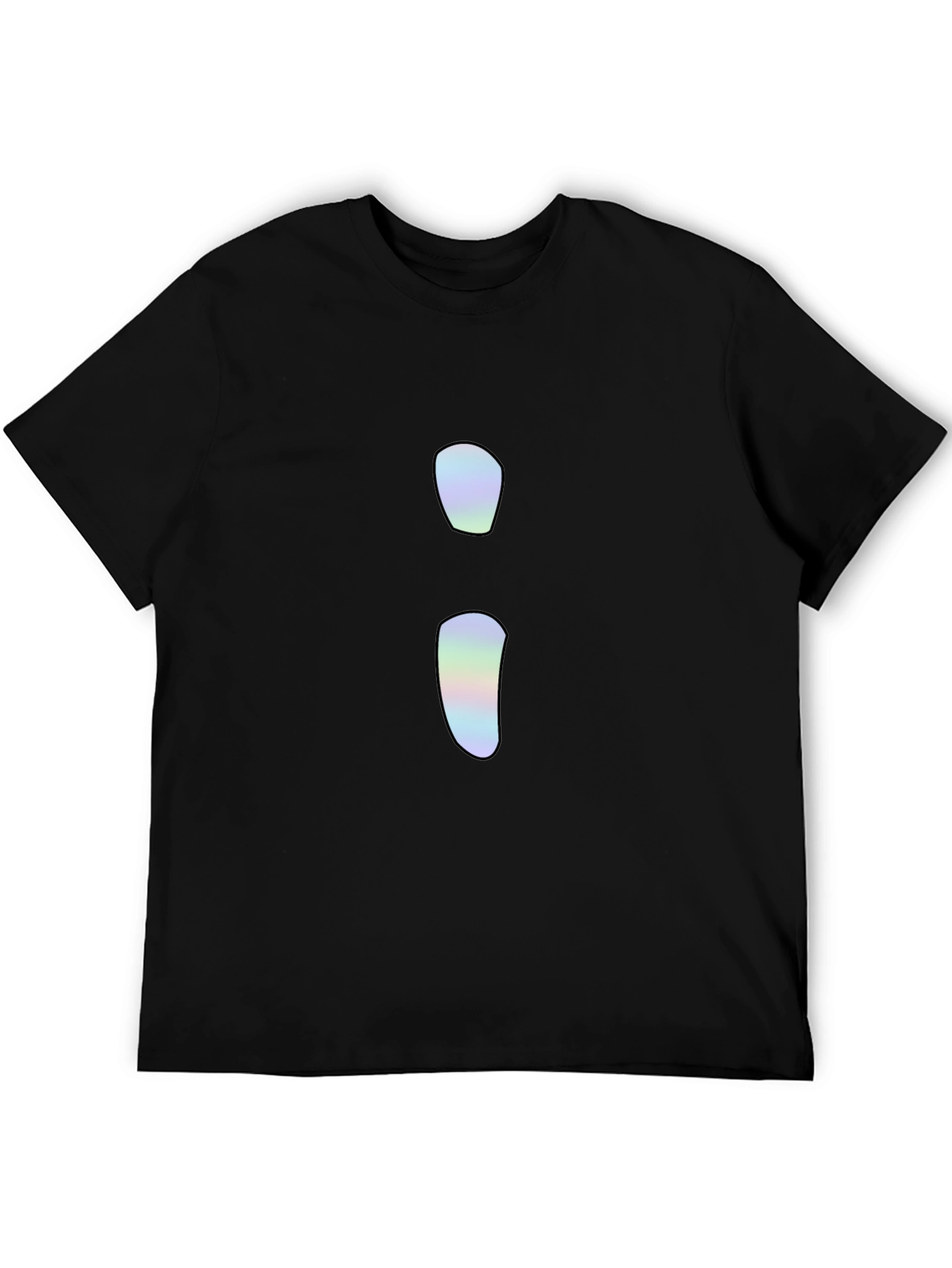Black Minimalist Holographic Semicolon T-Shirt view 5